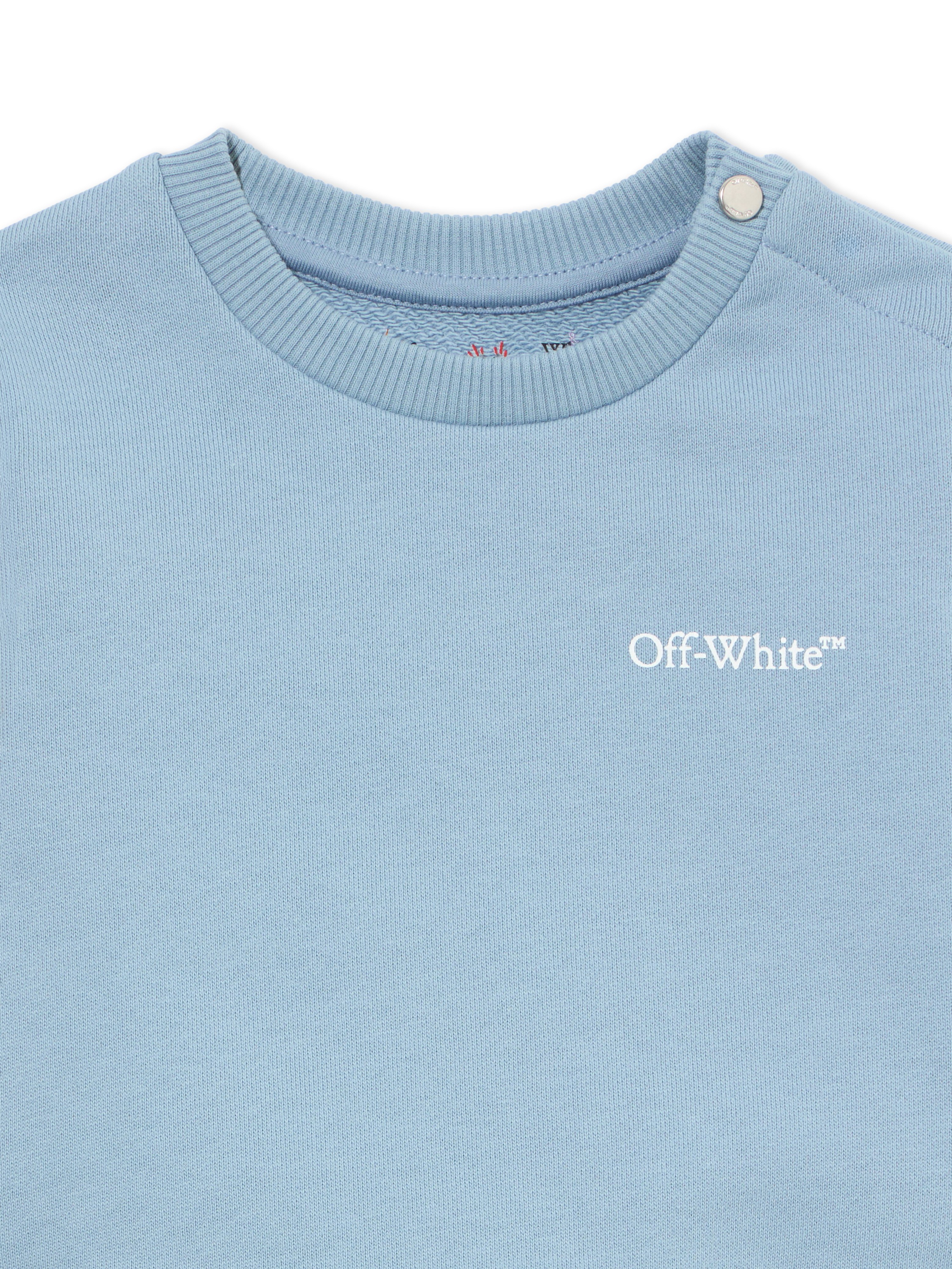  Off White Scribble Diagonal Sweatshirt - Kids Baby Dusty Blue 6/9 