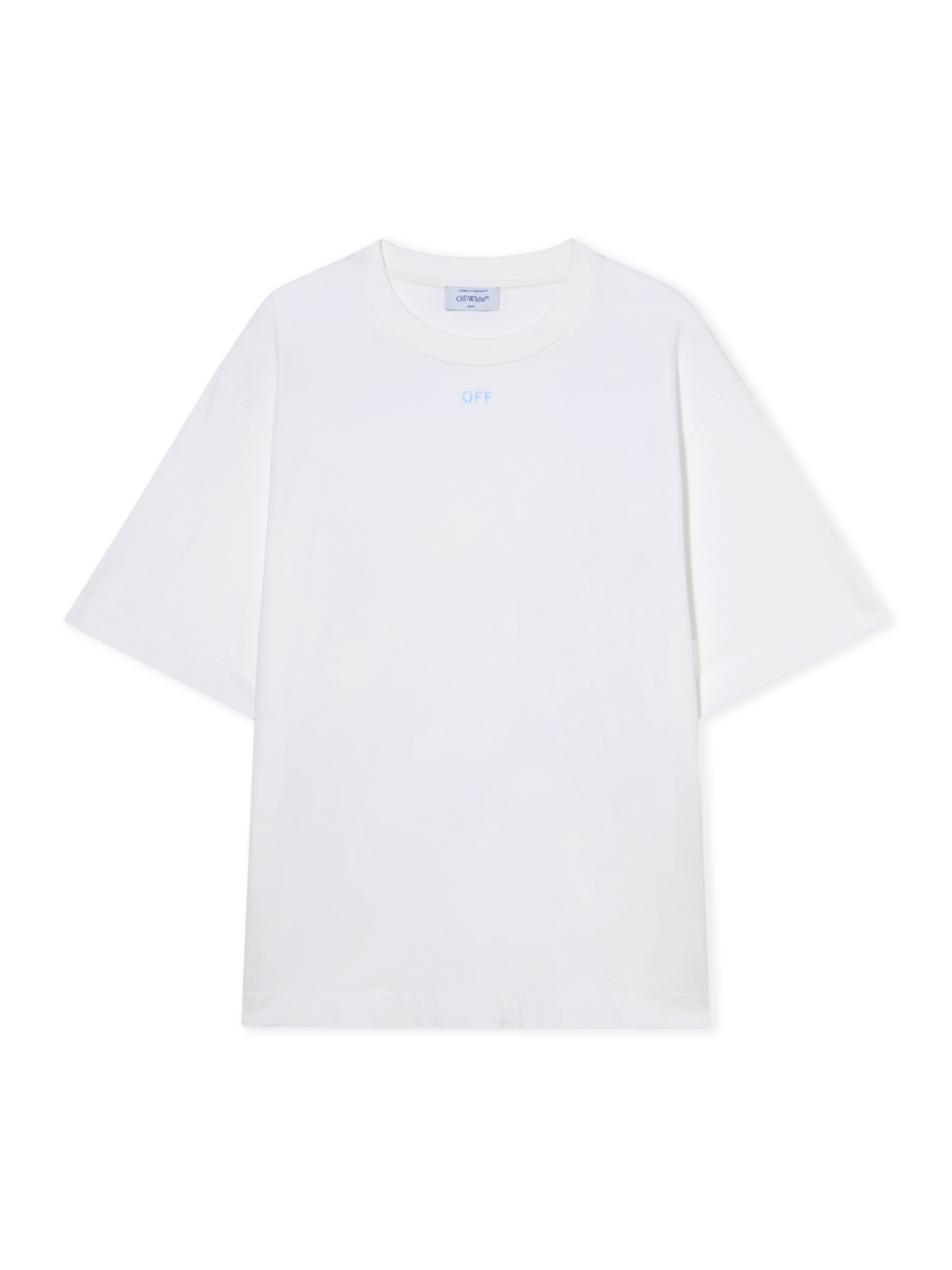 Off White Men's White - Cloudy Stencil Arrow Skate Logo T-Shirt - Sale Check L