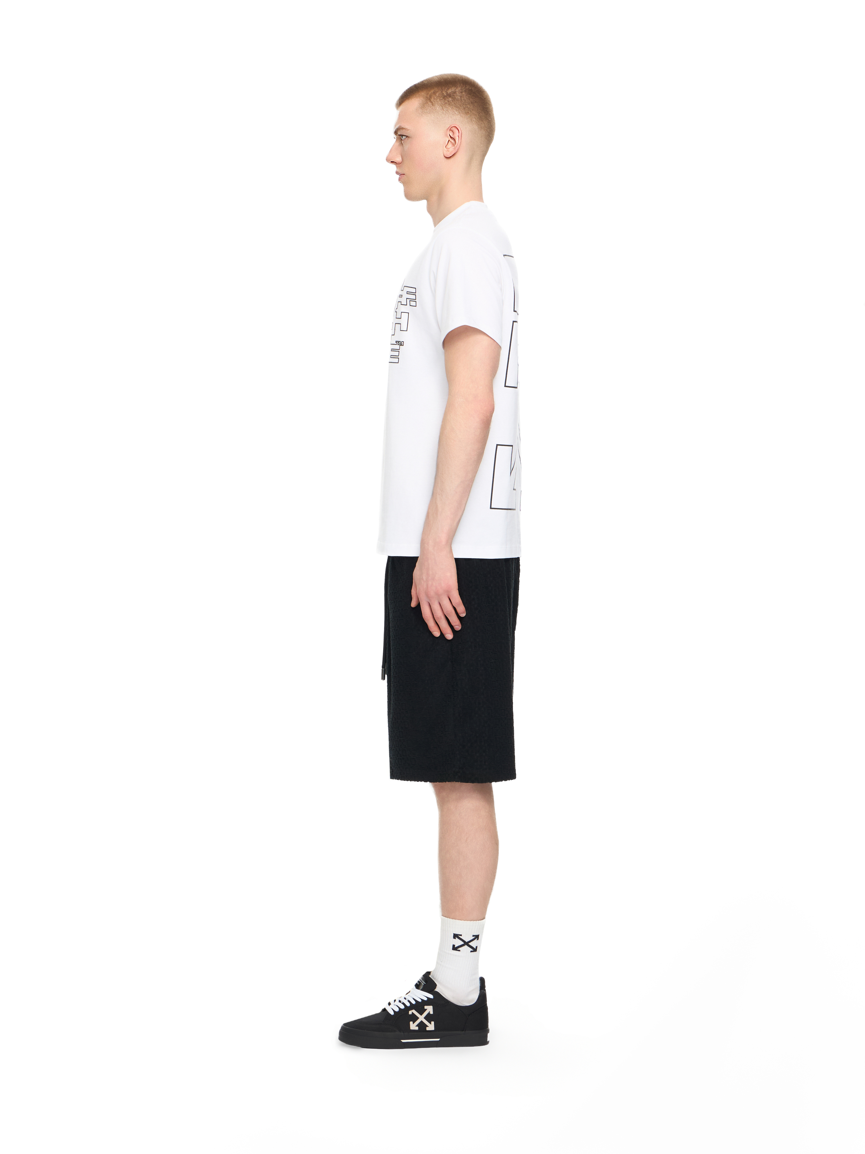  Off White Slim Fit Outlined Signature S/s T-shirt - Male  White Xs 