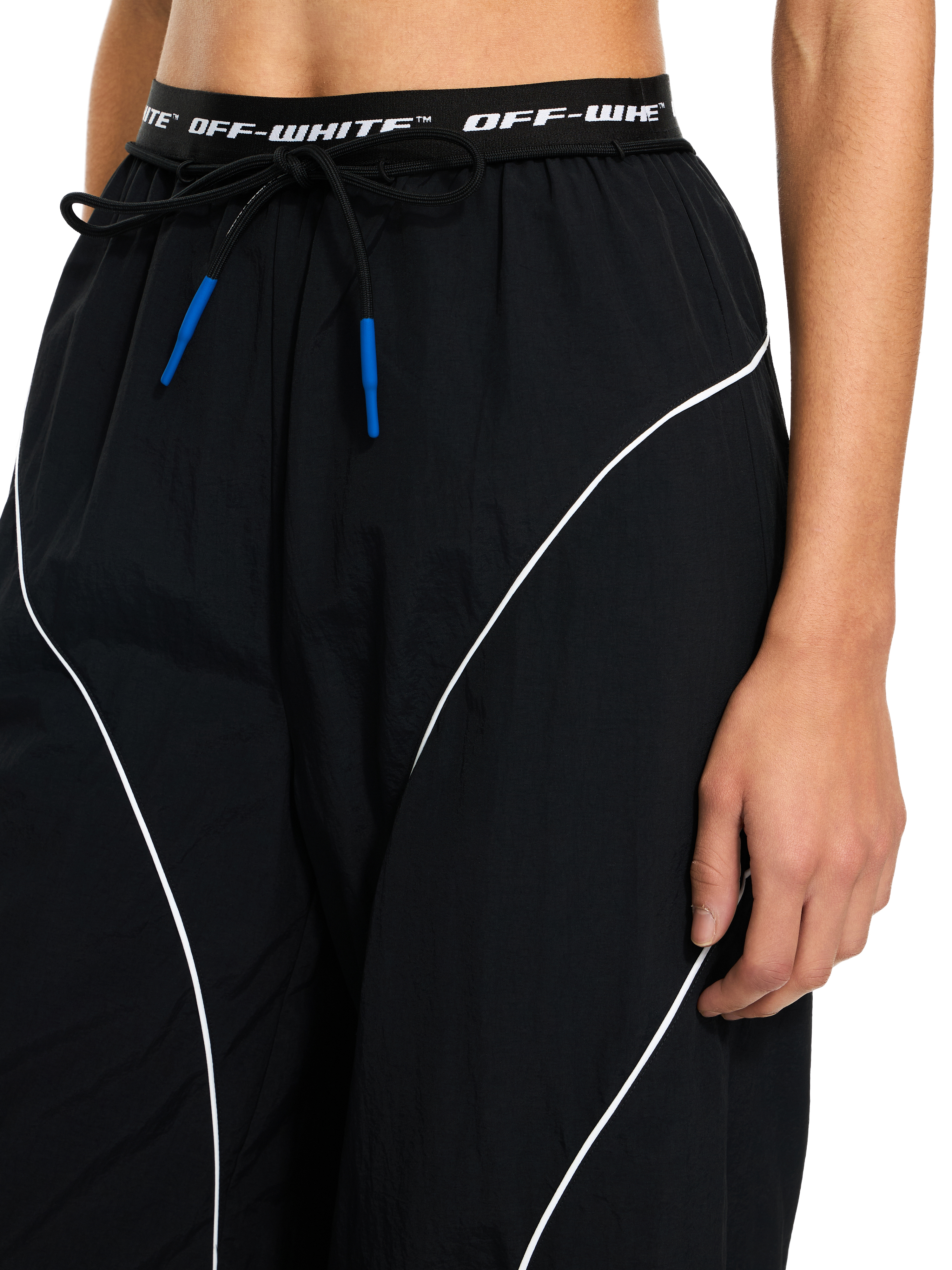 Off-white Off White Black Polyester Trousers In Multi
