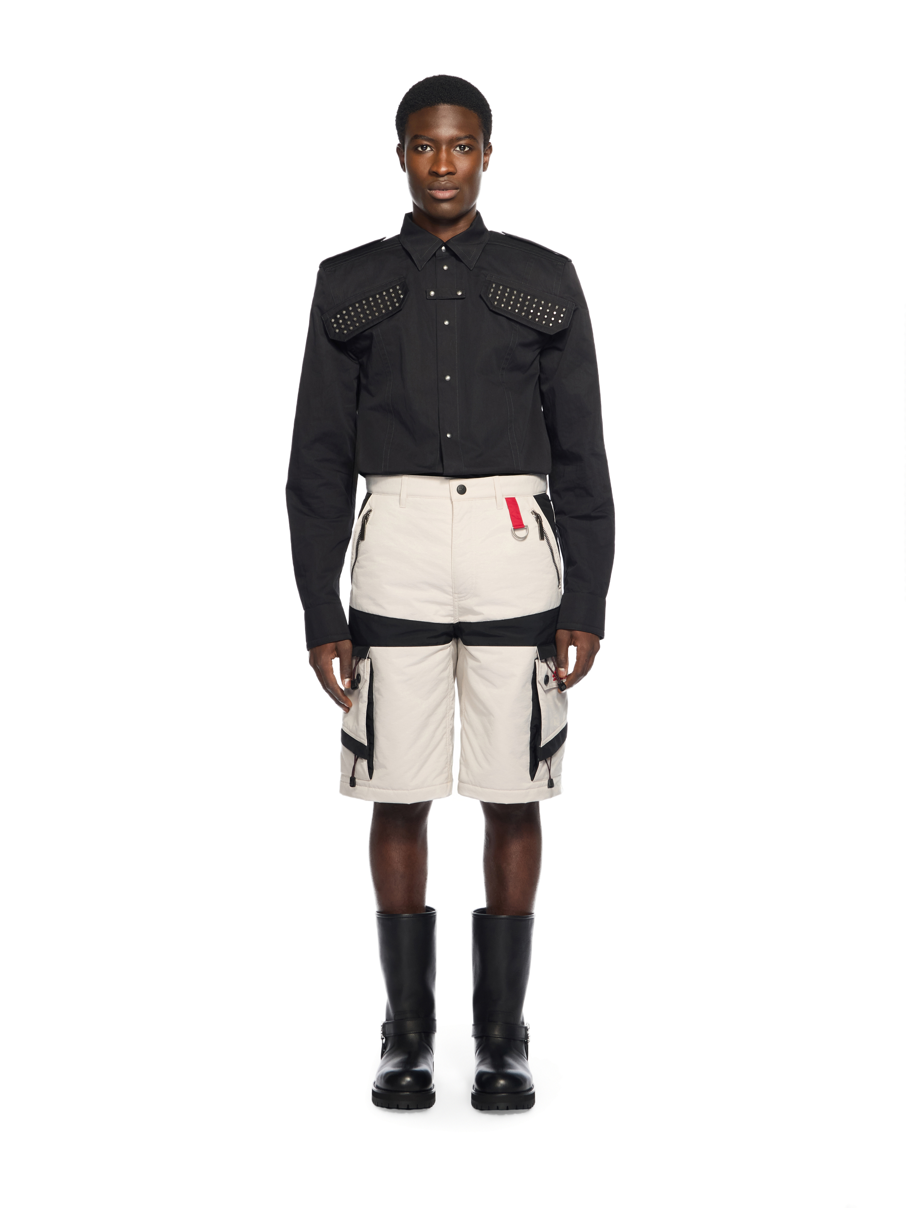 Off-white Zip-pockets Panelled Cargo Shorts In Multi