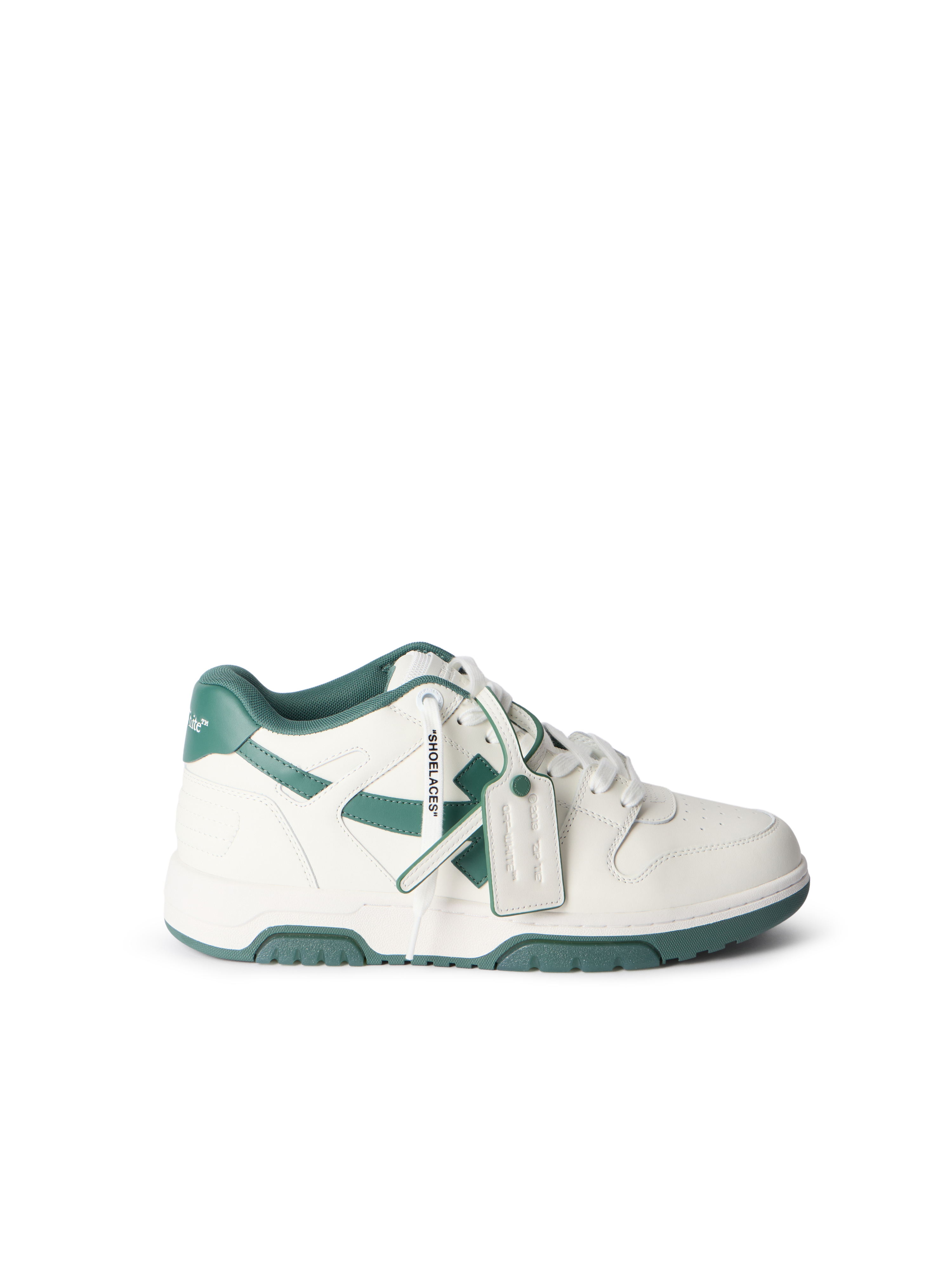 Off White Men's White/Green Off Out Of Office Leather Sneakers - Sneakers - 39