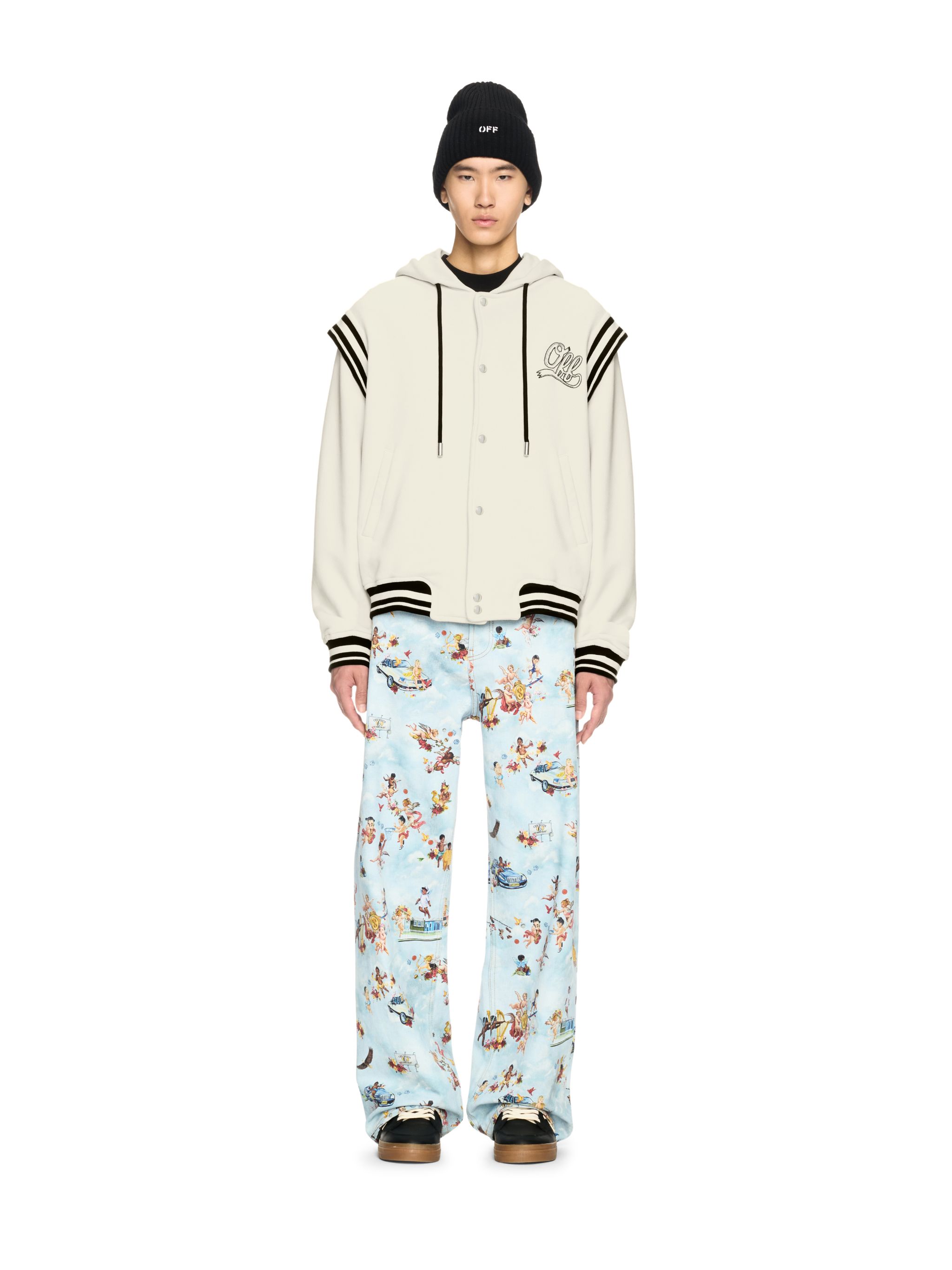 Off-white Varsity-style Hoodie In Neutrals