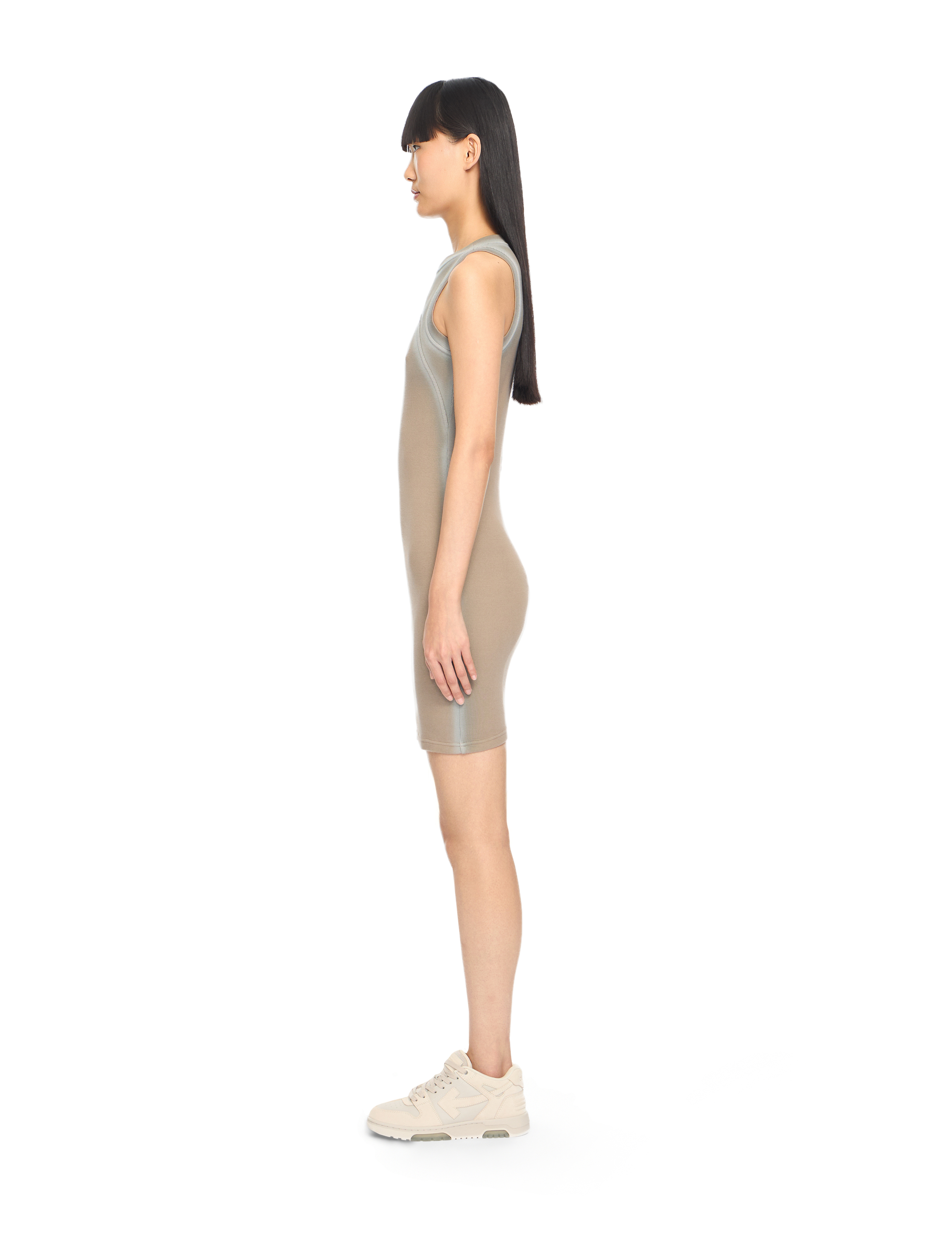  Off White Spray Off Stamp Ribbed Round Dress - Female Kleider Fungi-surf Spray 36 