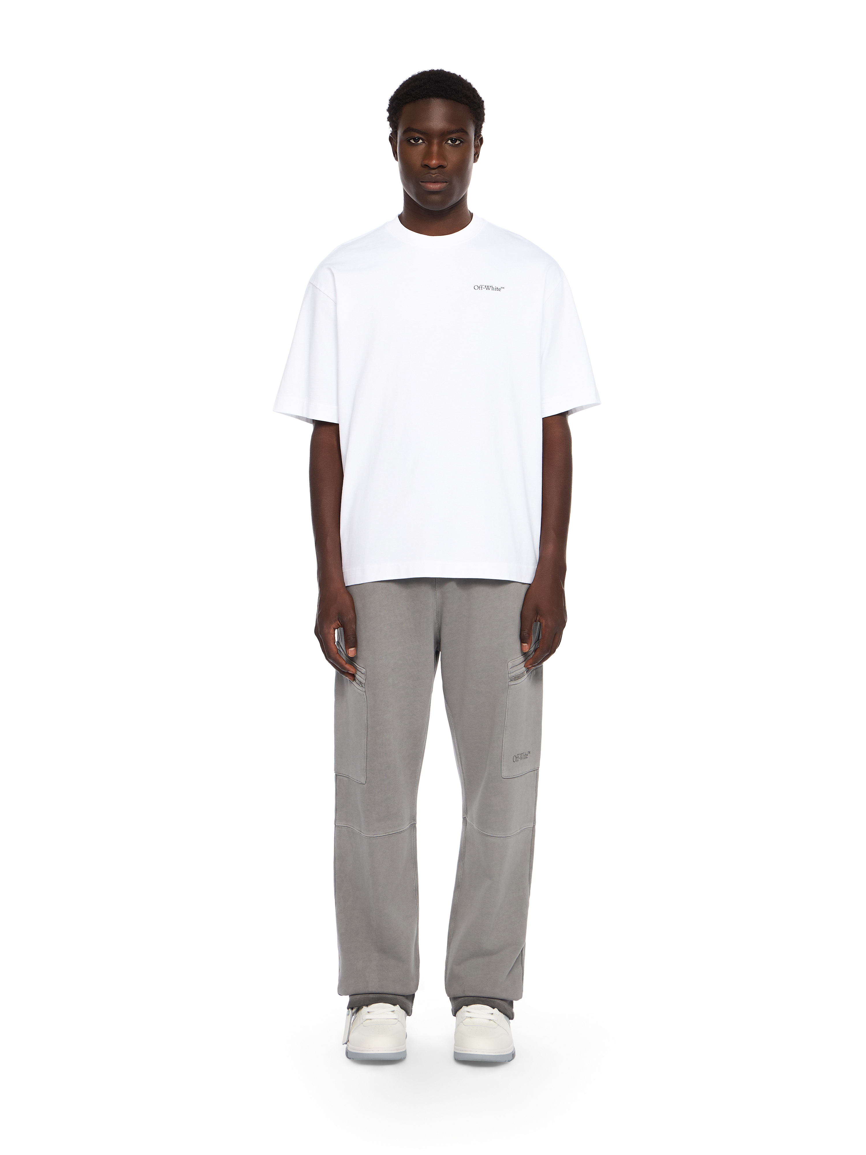  Off White Half Arrow Skate Logo Tee - Male  White - Black Xs 