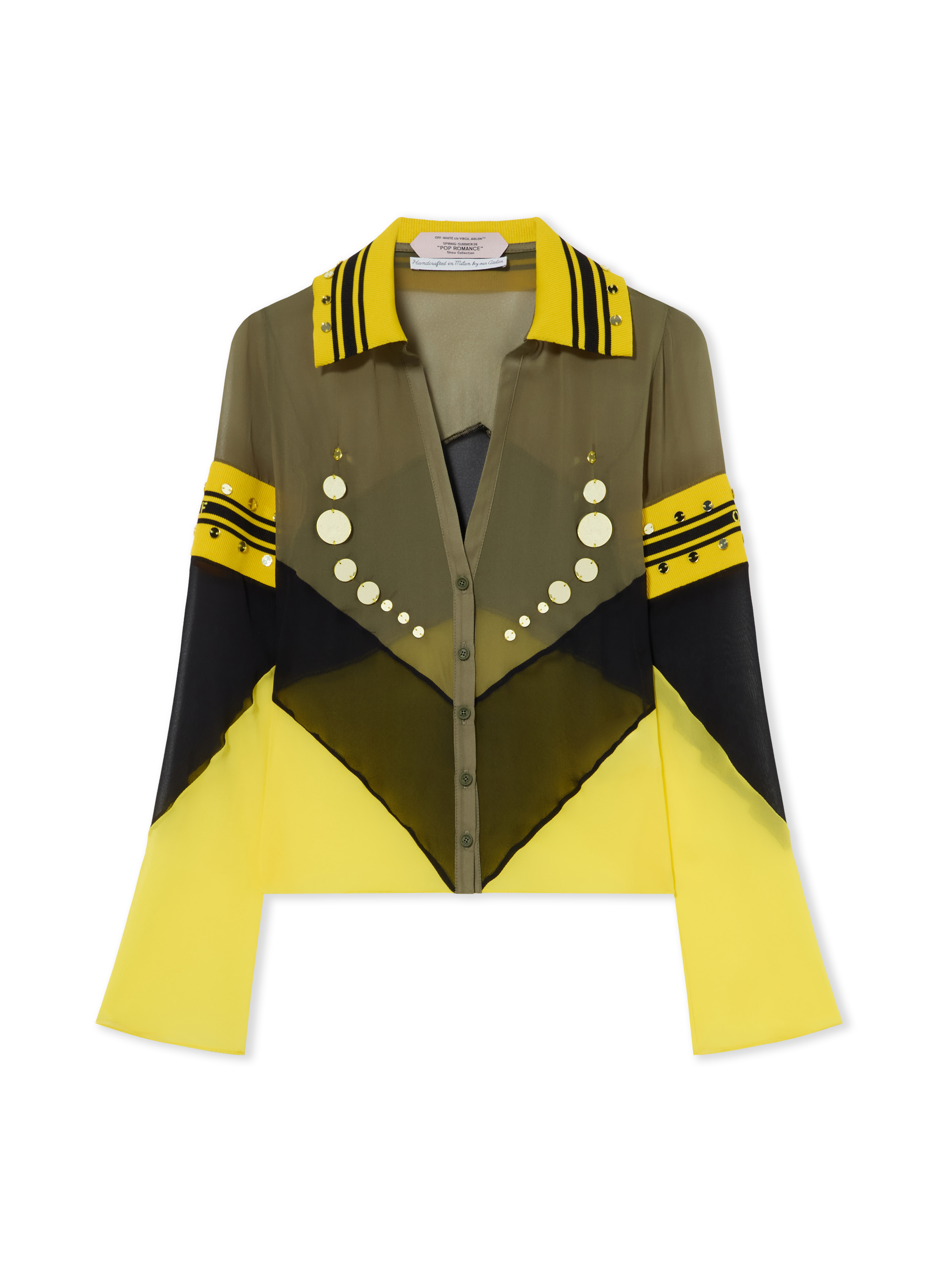 Off-White Geo Mirror Ribbed Color Block Shirt
