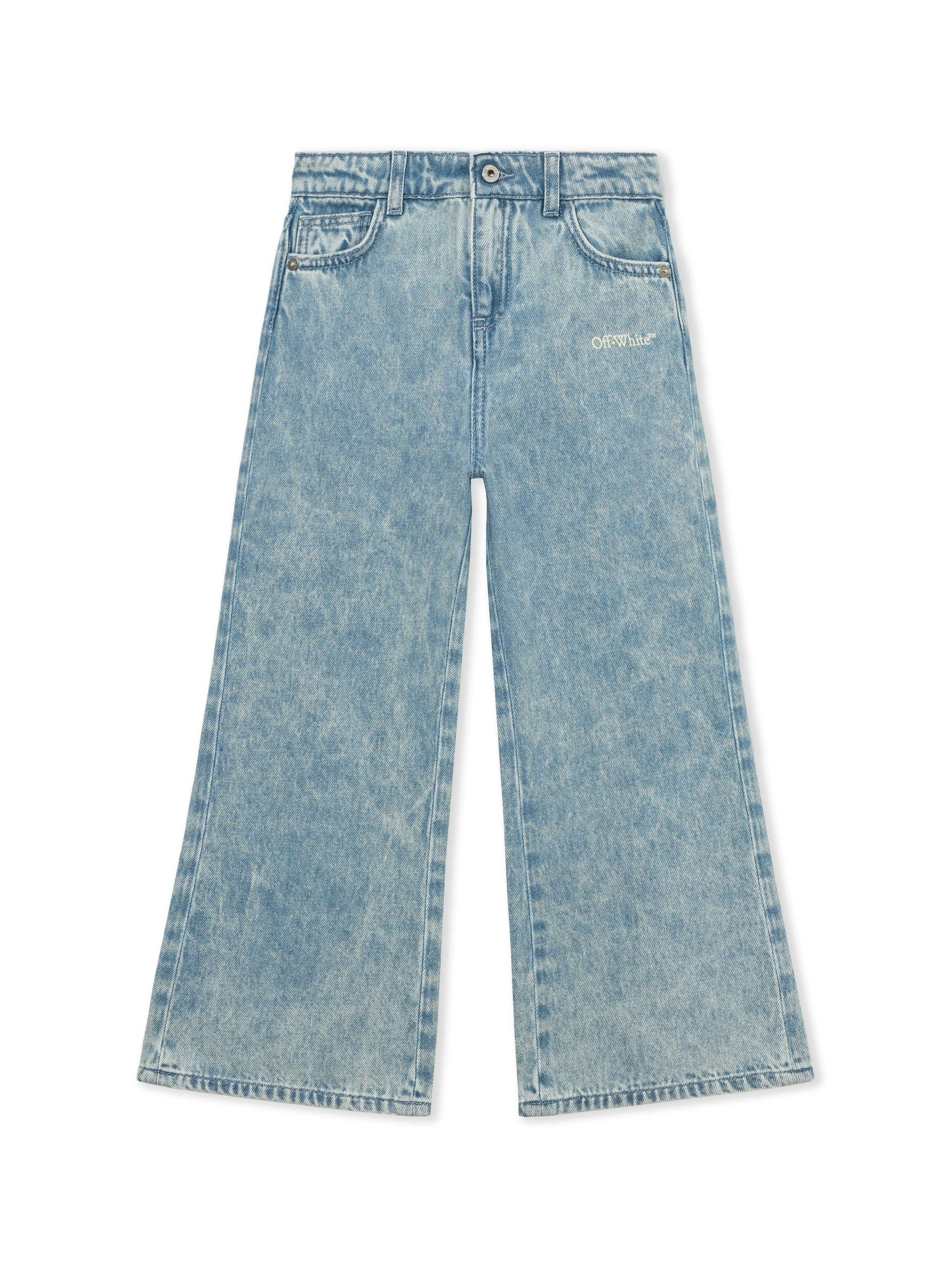  Off White Diagonal Sketch Denim Pants - Kids Mädchen Kleidung Light Blue 8 