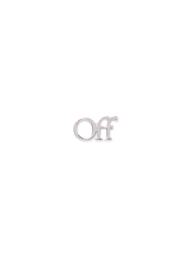 Off-white Logo Mono Earring In Silver
