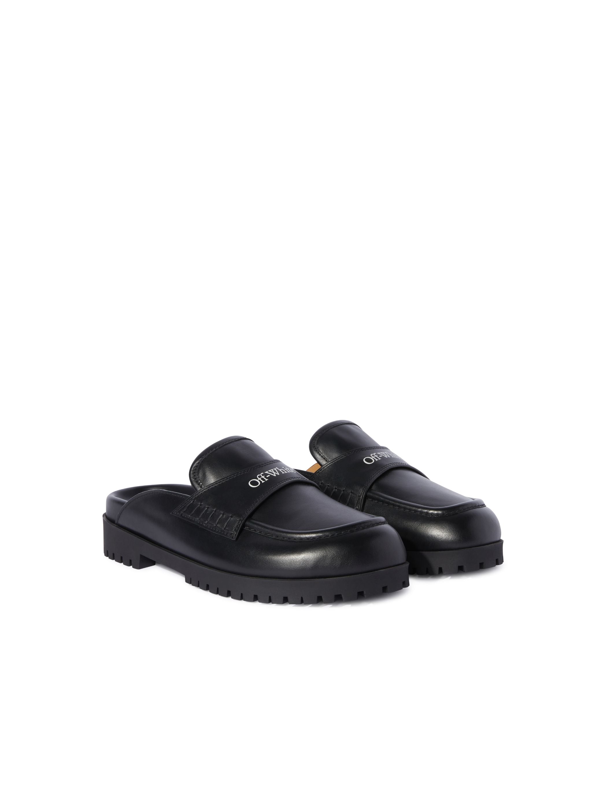  Off White Black Leather O Slip-on Loafer - Female  Black 37 