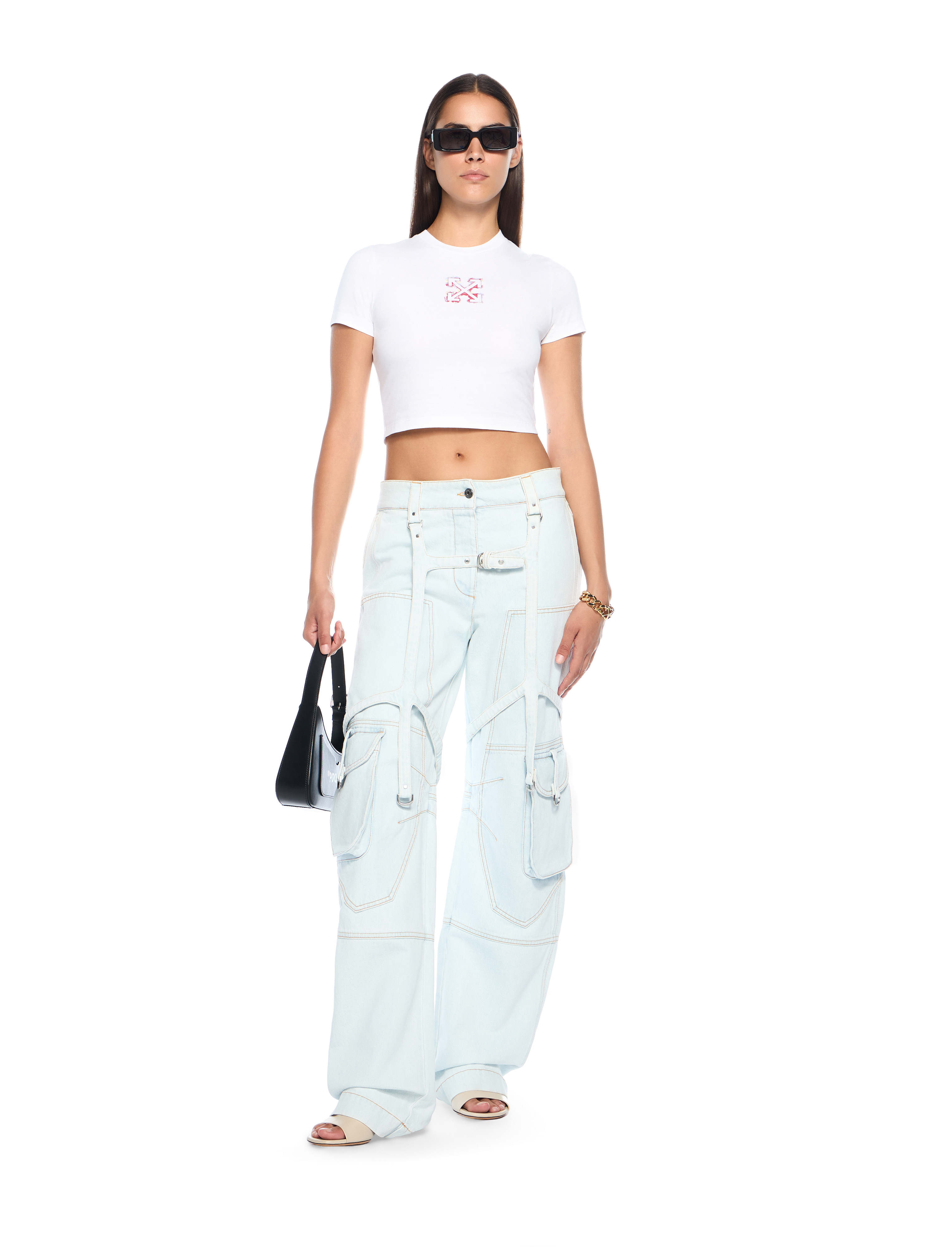 Off-white Multiple-pocket Cargo Jeans In Blue