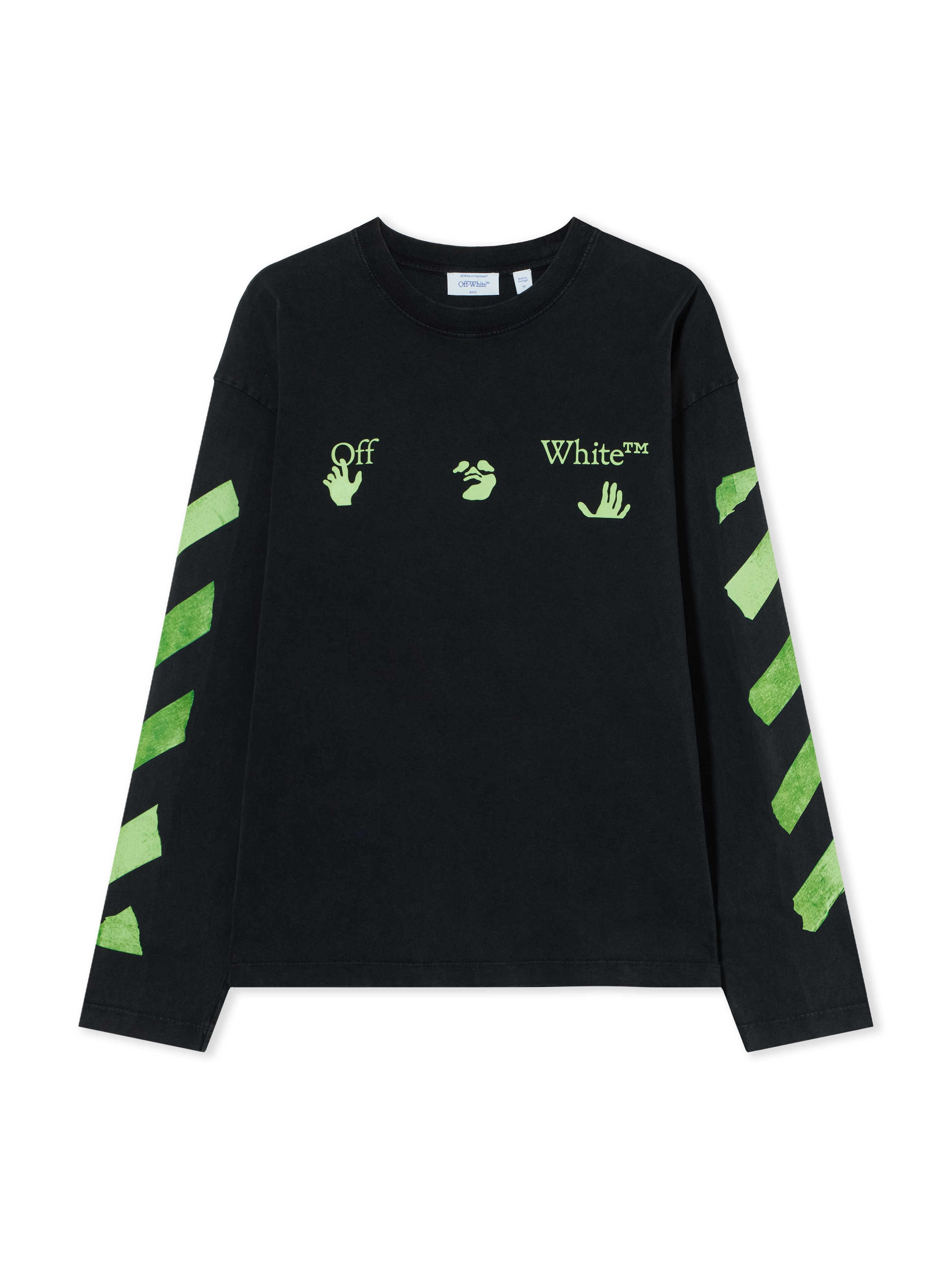 Off White Uomo Vintage Black Bacco Arrow Skate T-Shirt Manica Lunga - T-Shirts M