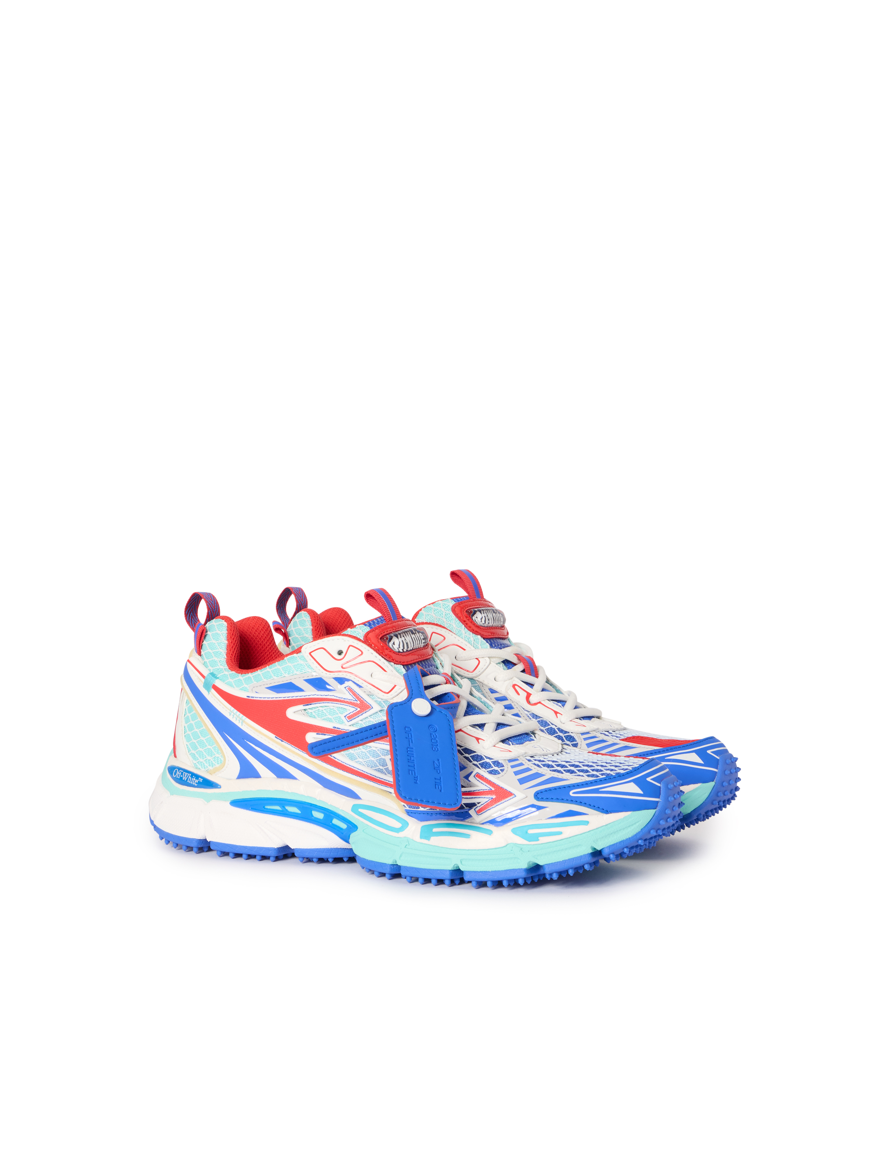  Off White Be Right Back Fishnet Sneakers - Male Sneakers Fiery Red - Cobalt Blue 43 