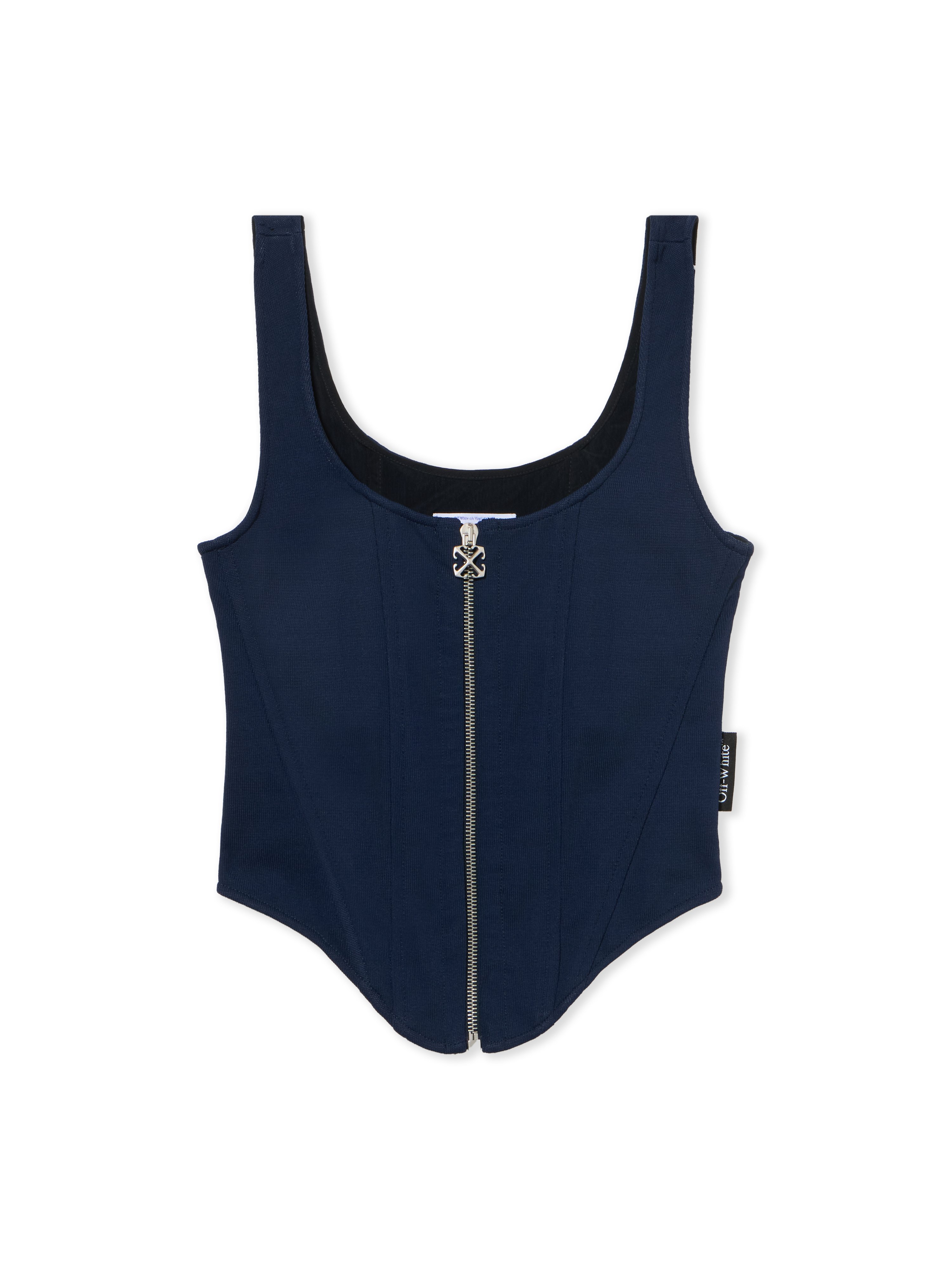 Off-white Heavy Jersey Corset Top In Blue
