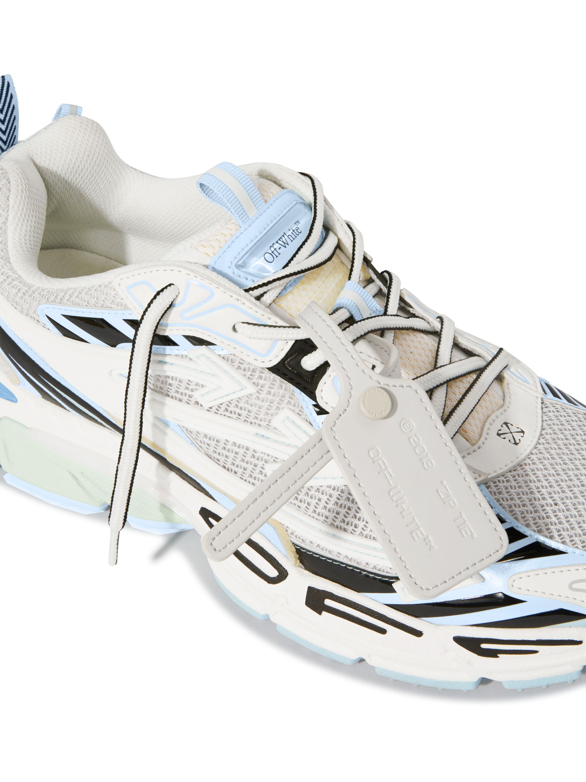Off-white Mens Blue Other Be Right Back Mesh And Faux-leather Low-top Trainers Eur 41 / 8 Uk In Light Blu