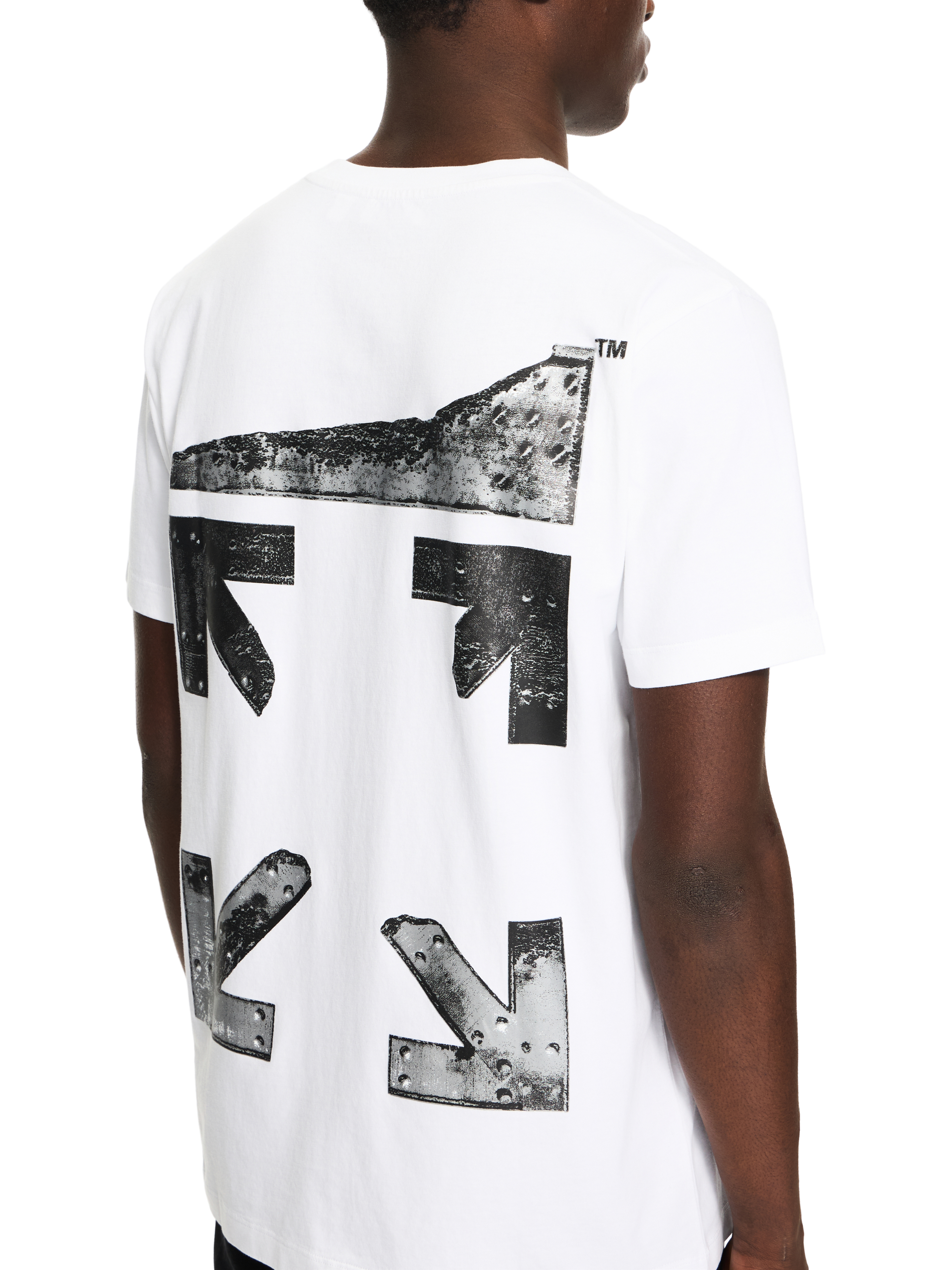 Off-white Graphic Print Crew Neck Short Sleeve T-shirt In White