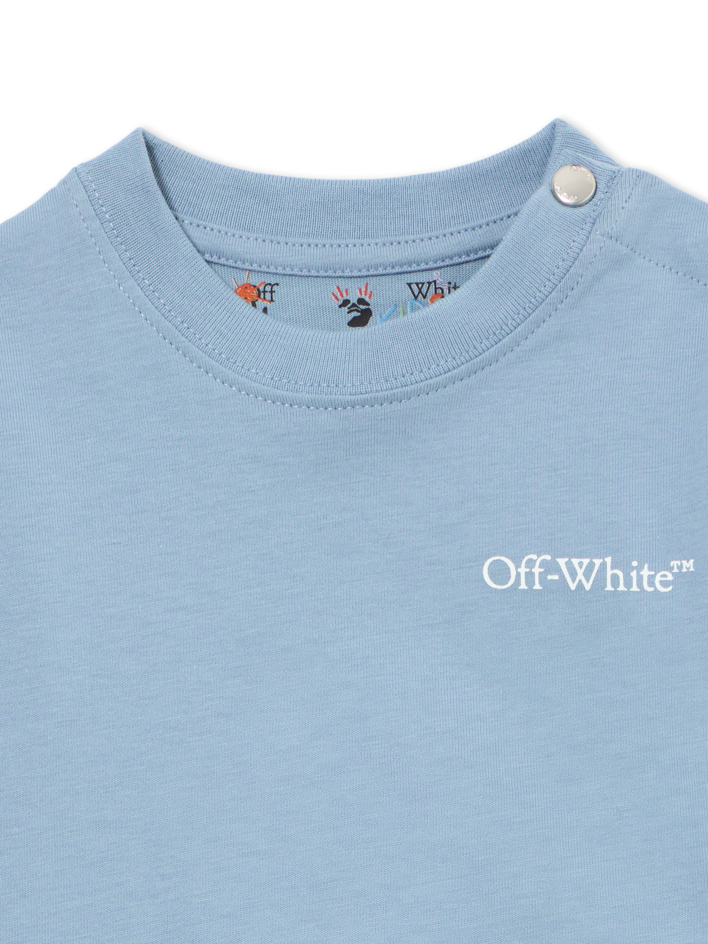  Off White Scribble Diagonal T-shirt - Kids Baby Dusty Blue 6/9 