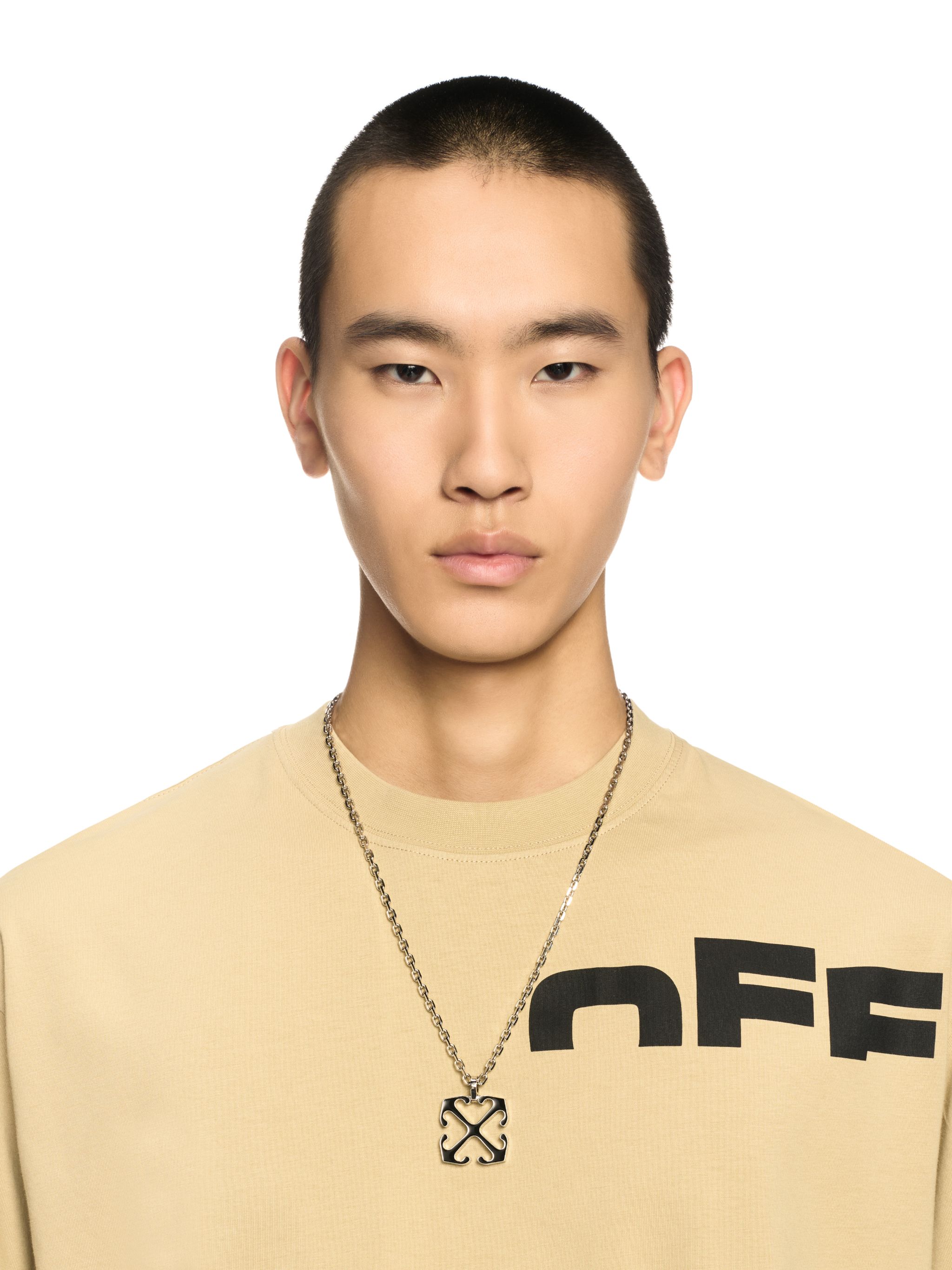 Off White Uomo Nero Enamel Arrow Pendant Necklace - O/S