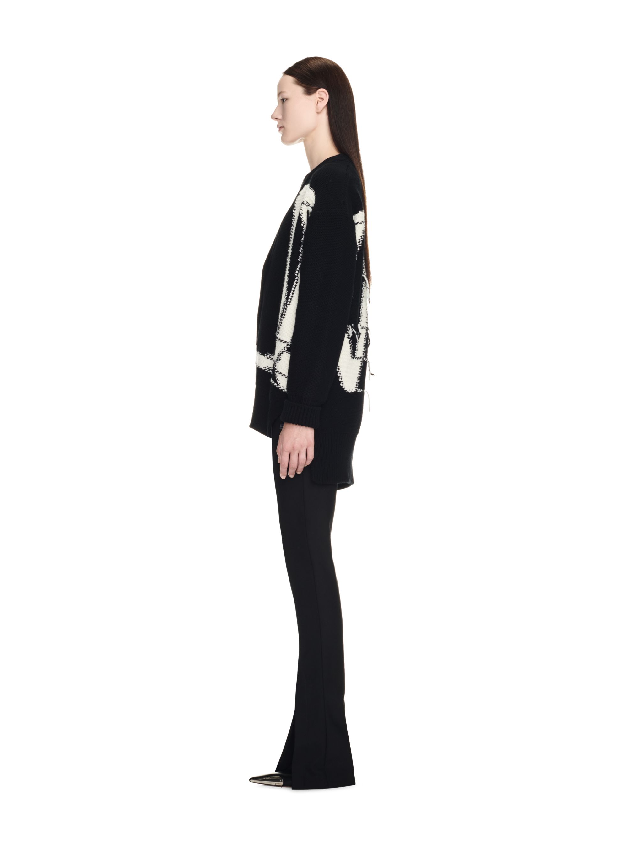  Off White Black Maxi Logo Cardigan - Female  Black S 