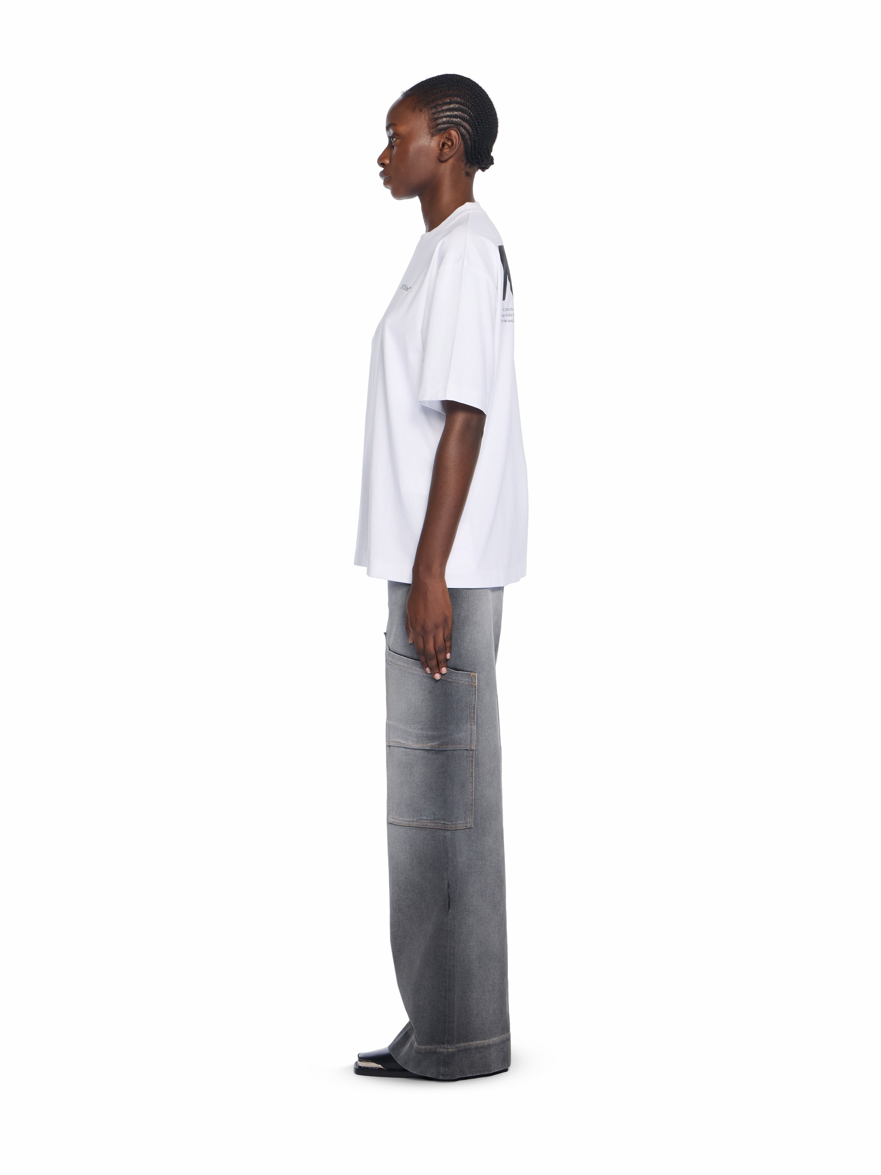  Off White Half Arrow Skate Logo Tee - Female  White - Black Xxl 