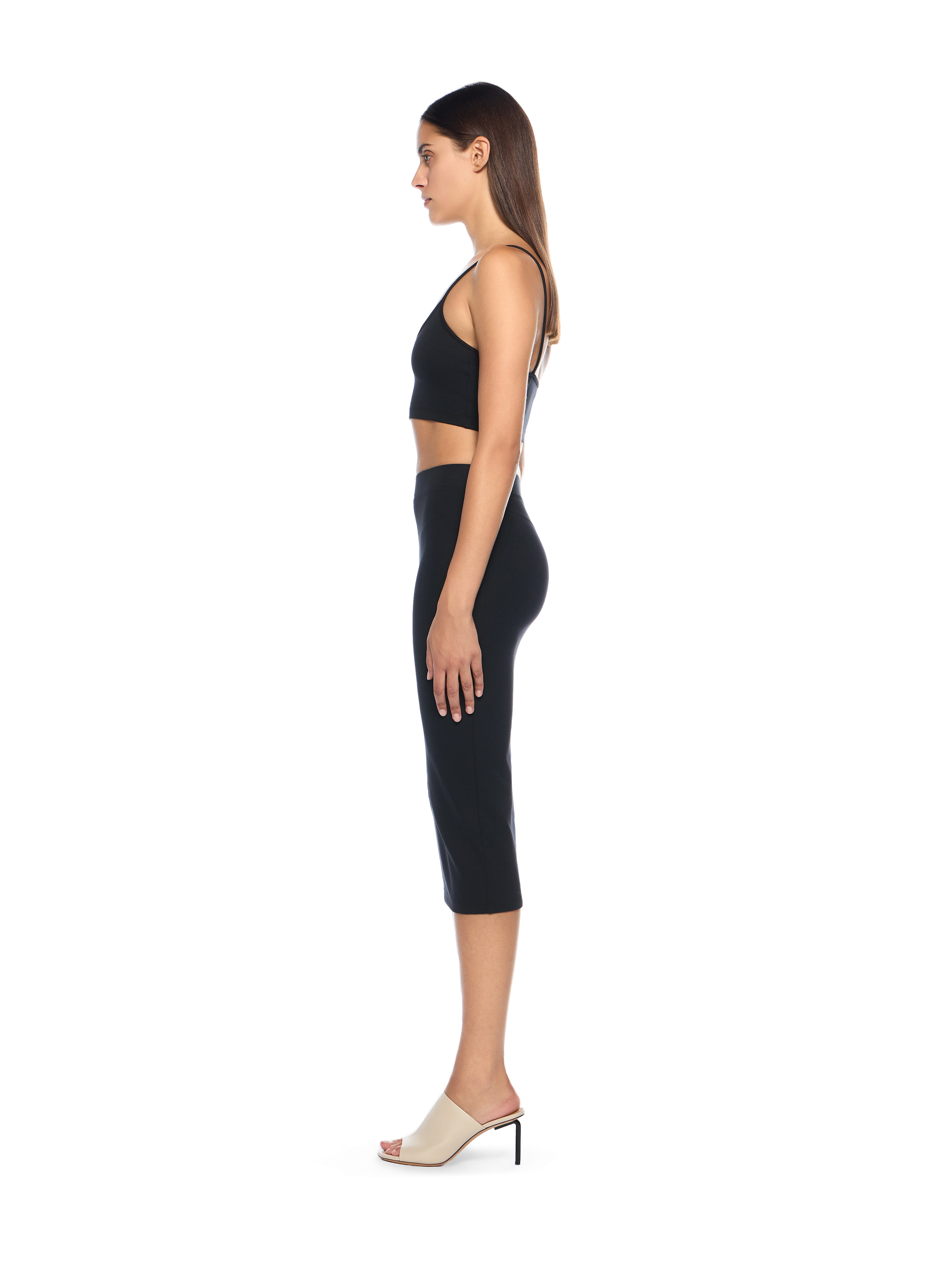  Off White Sleek Midi Skirt - Female  Black-white 38 