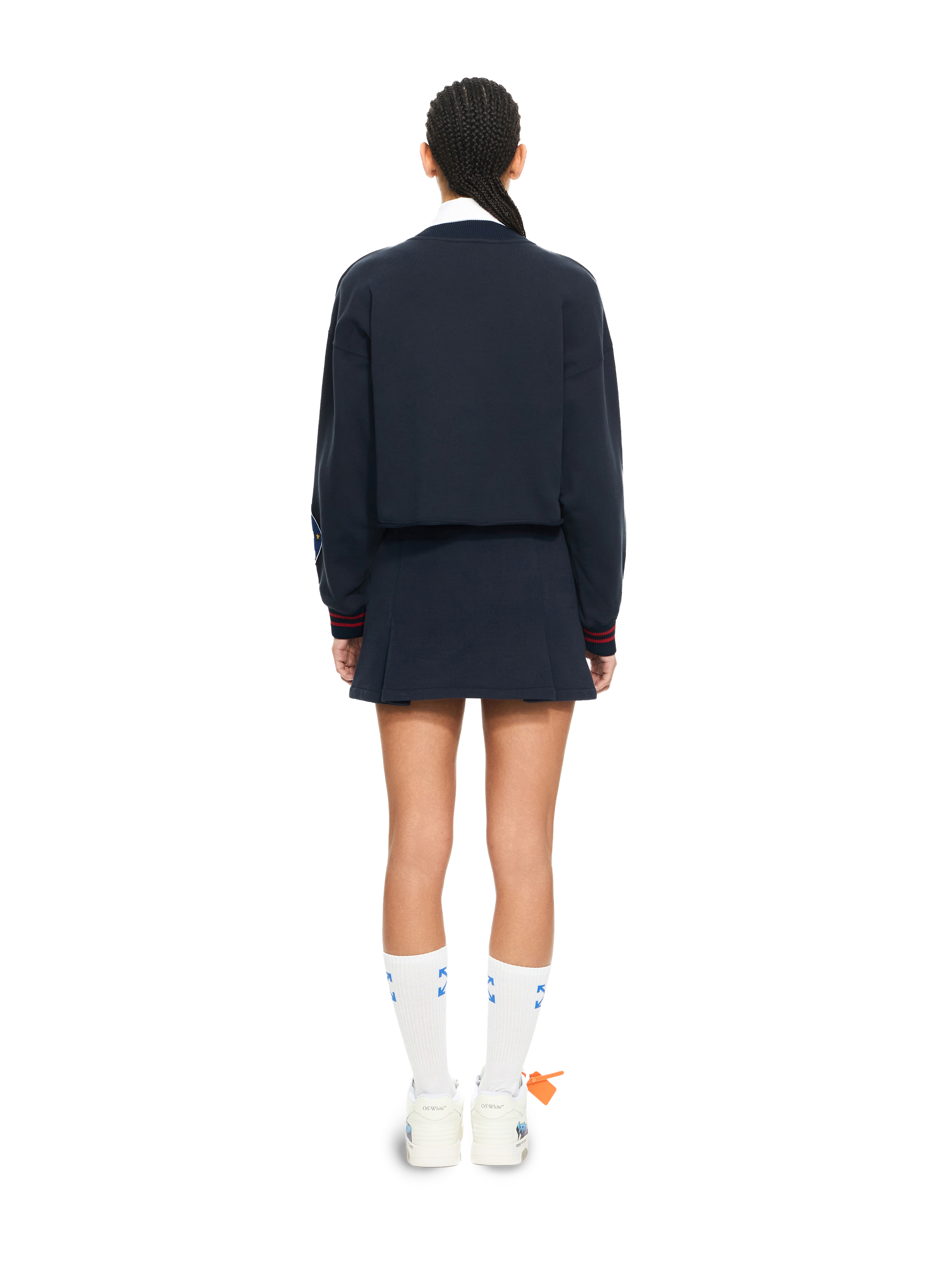 Off-white Royal Patch Crop Sweatshirt In Blue