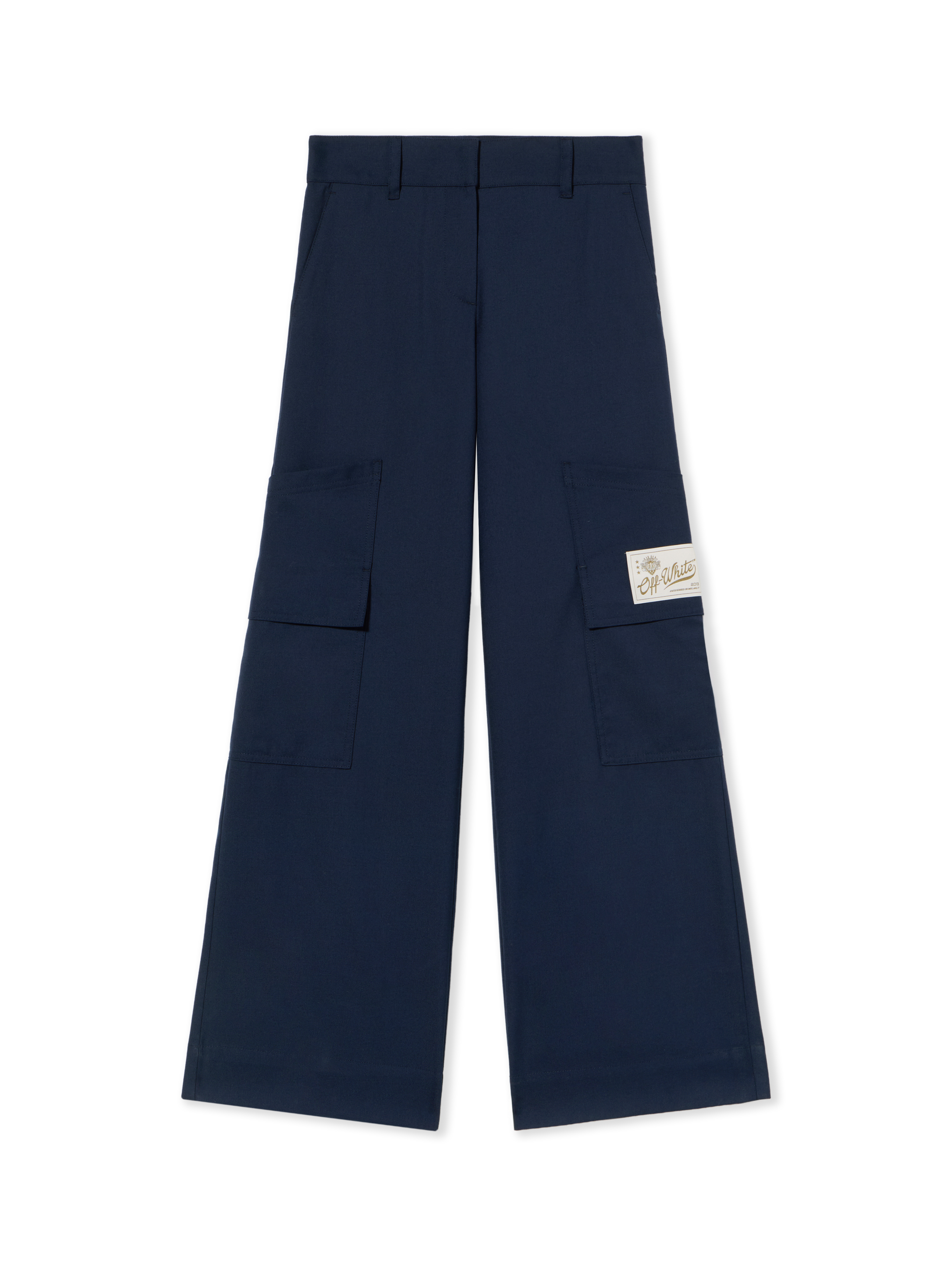 Off White Donna Blue Iris Gabardine Tailoring Cargo Trousers - Bottoms Archive 40 - Immagine 1