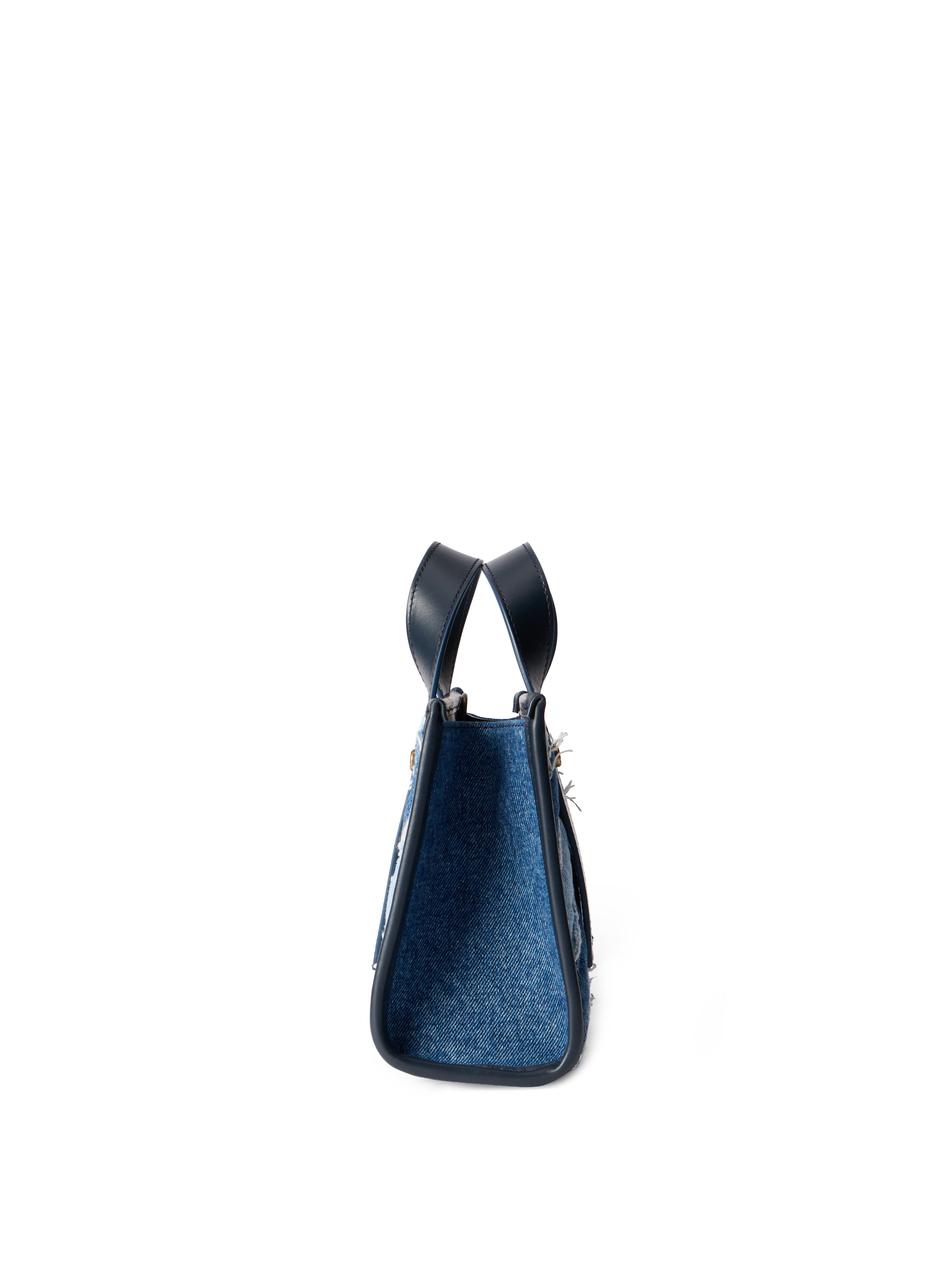 Off-white Quilting Raw Denim Tote Bag In Blue