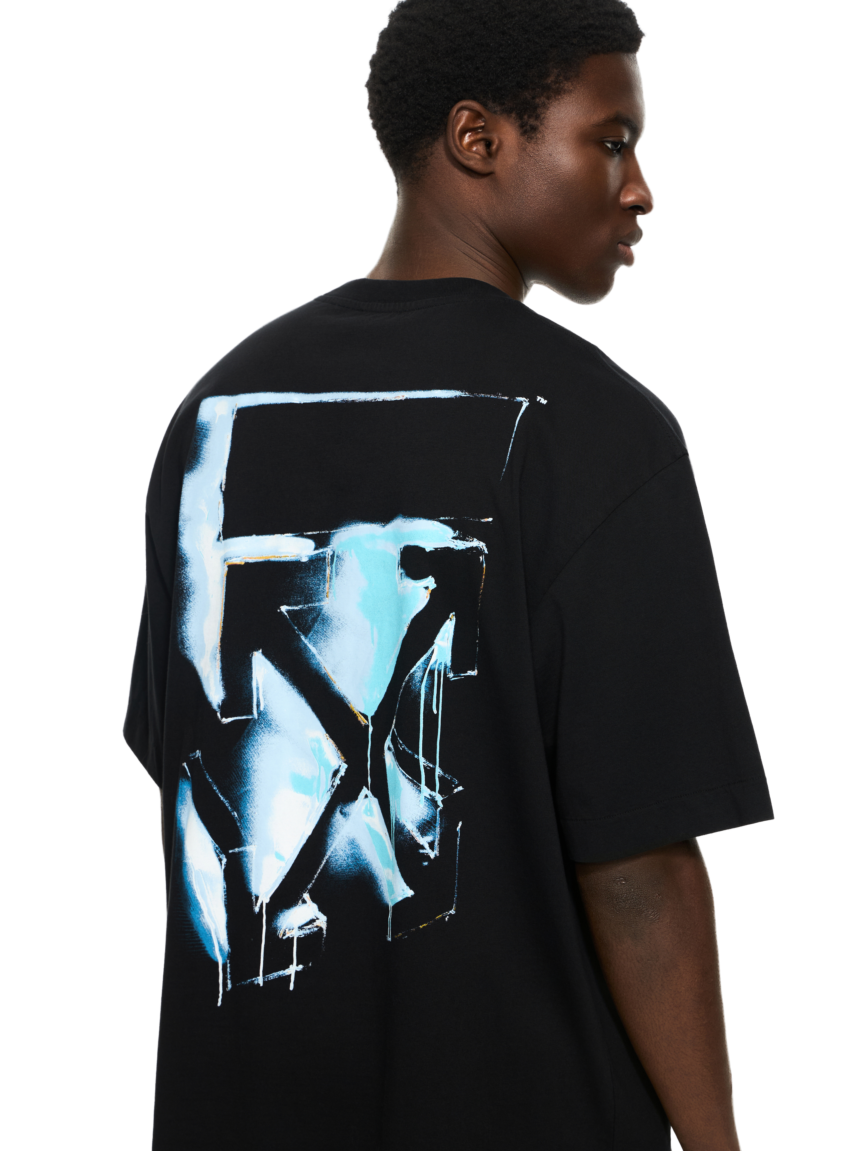 Off-white Men Black 3d Arrow Spray T-shirt, S Luxury T-shirts For Men Darveys