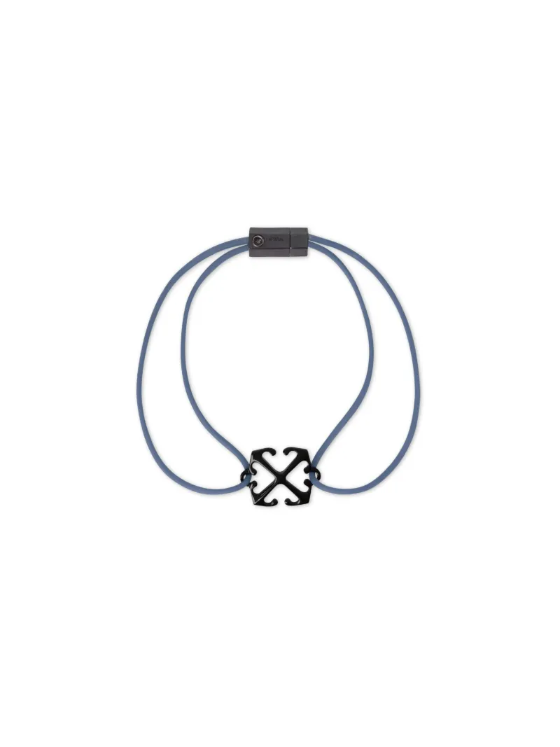Off-white Enamel Rubber Bracelet In Blue