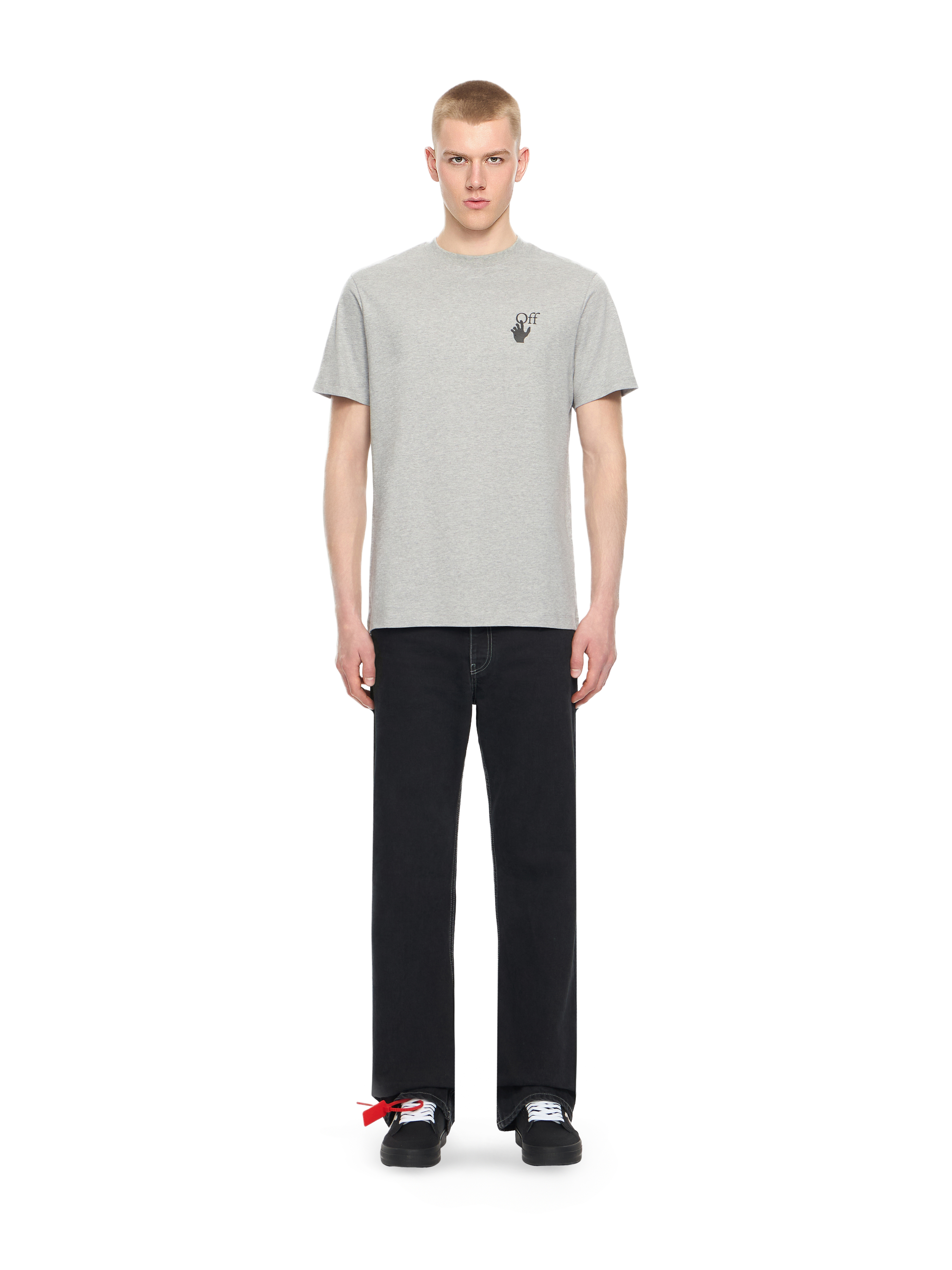  Off White Slim Fit Graphic S/s T-shirt - Male  Lt Heather Grey Xs 