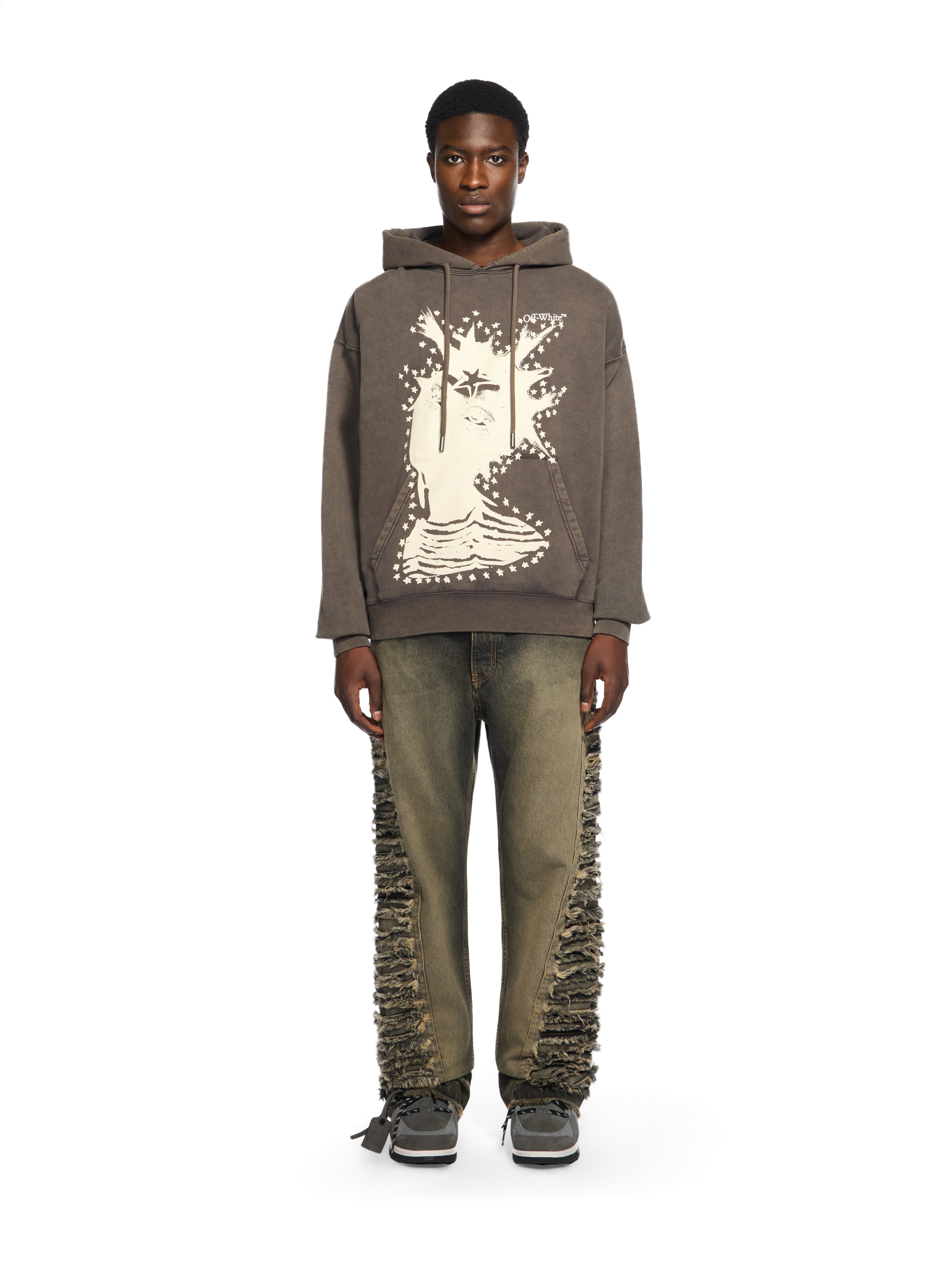  Off White Side Distressed Jeans - Male  Black Dirty Teal 31 