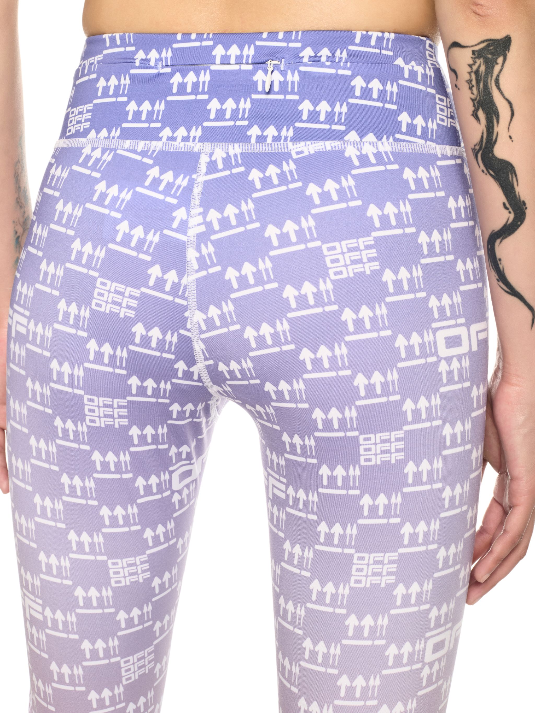 Off-white Double Arrows Aop Leggings In Purple