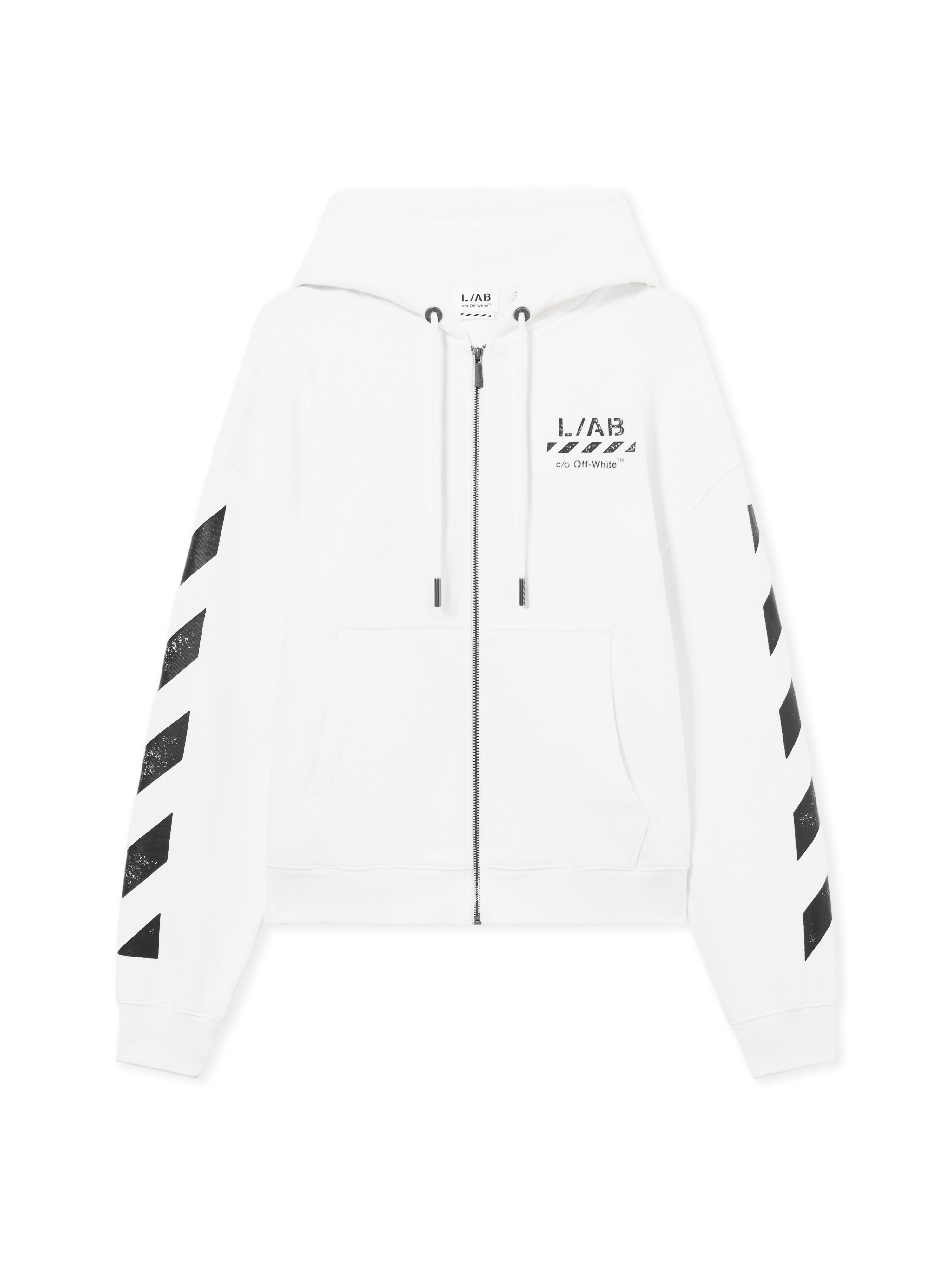 L/AB Core Diagonal Zip Hoodie in WHITE for Men | L/AB c/o Off-White™