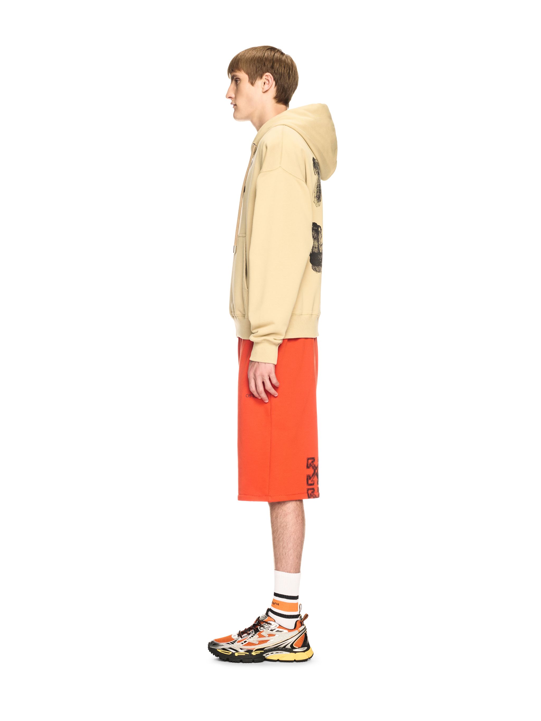 Off White Beige Spray Arrow Hoodie - Male  Neutrals S 