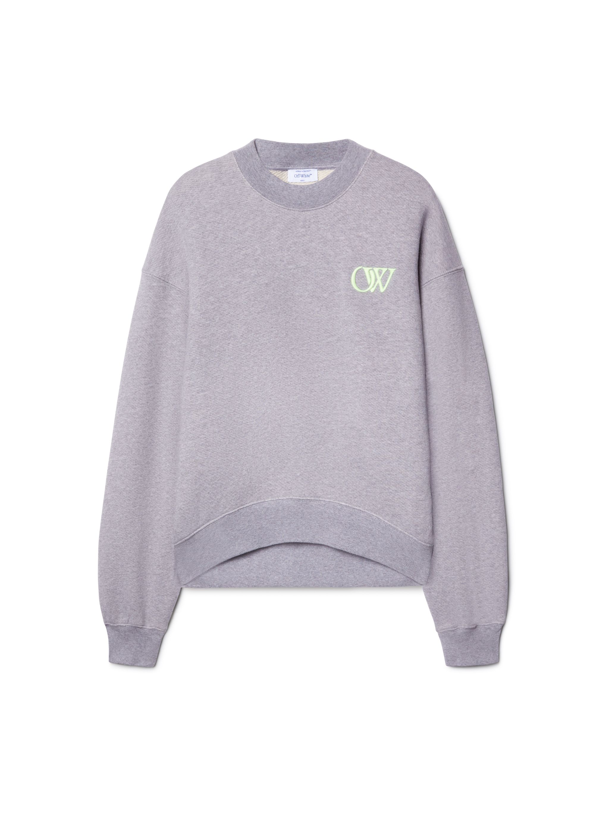 Off-white Gray Embroidered Ow Sweatshirt In Gray