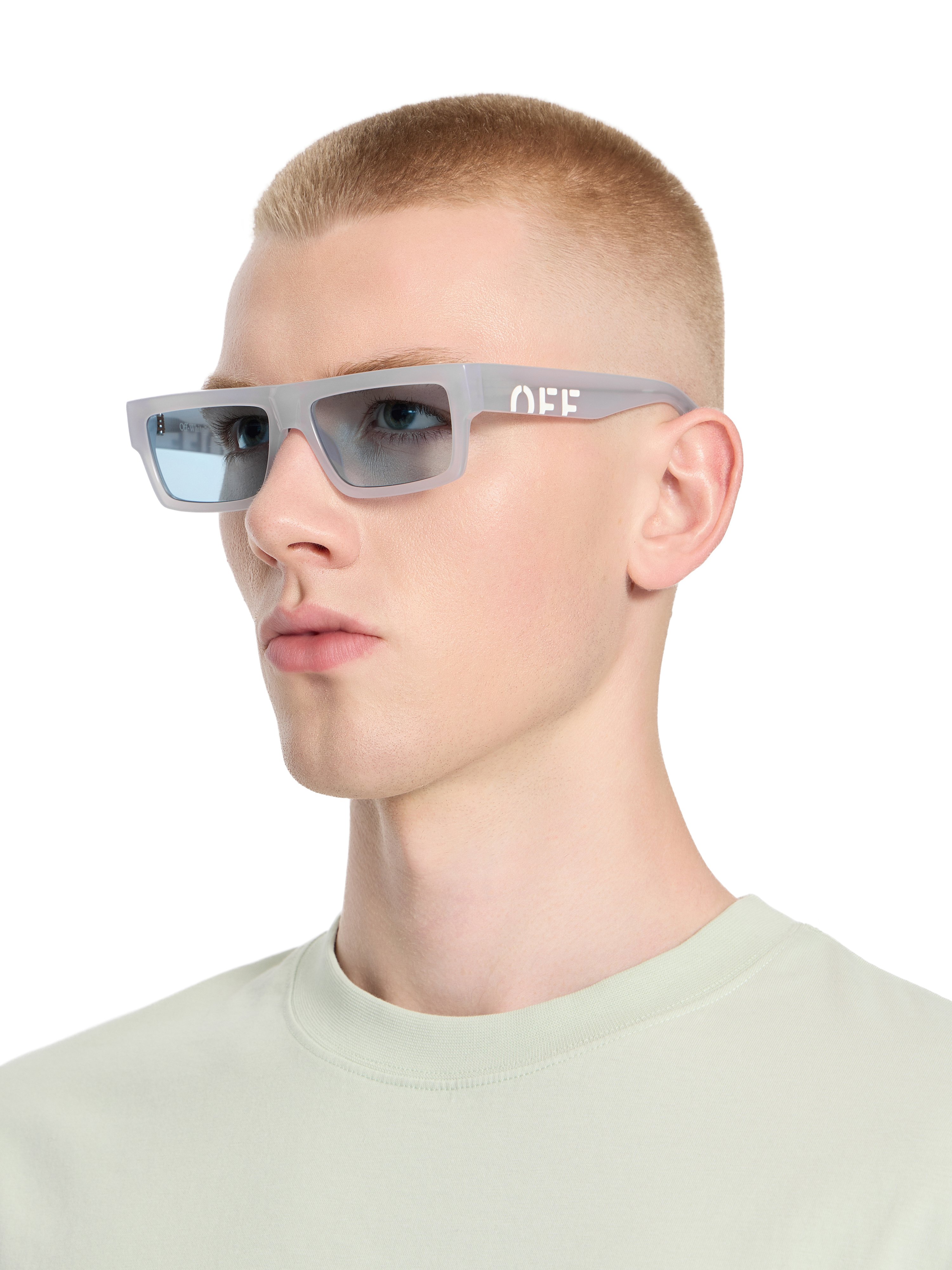  Off White Montgomery Light Blue Lens Sunglasses -  Sonnenbrille Shiny Black O/s 