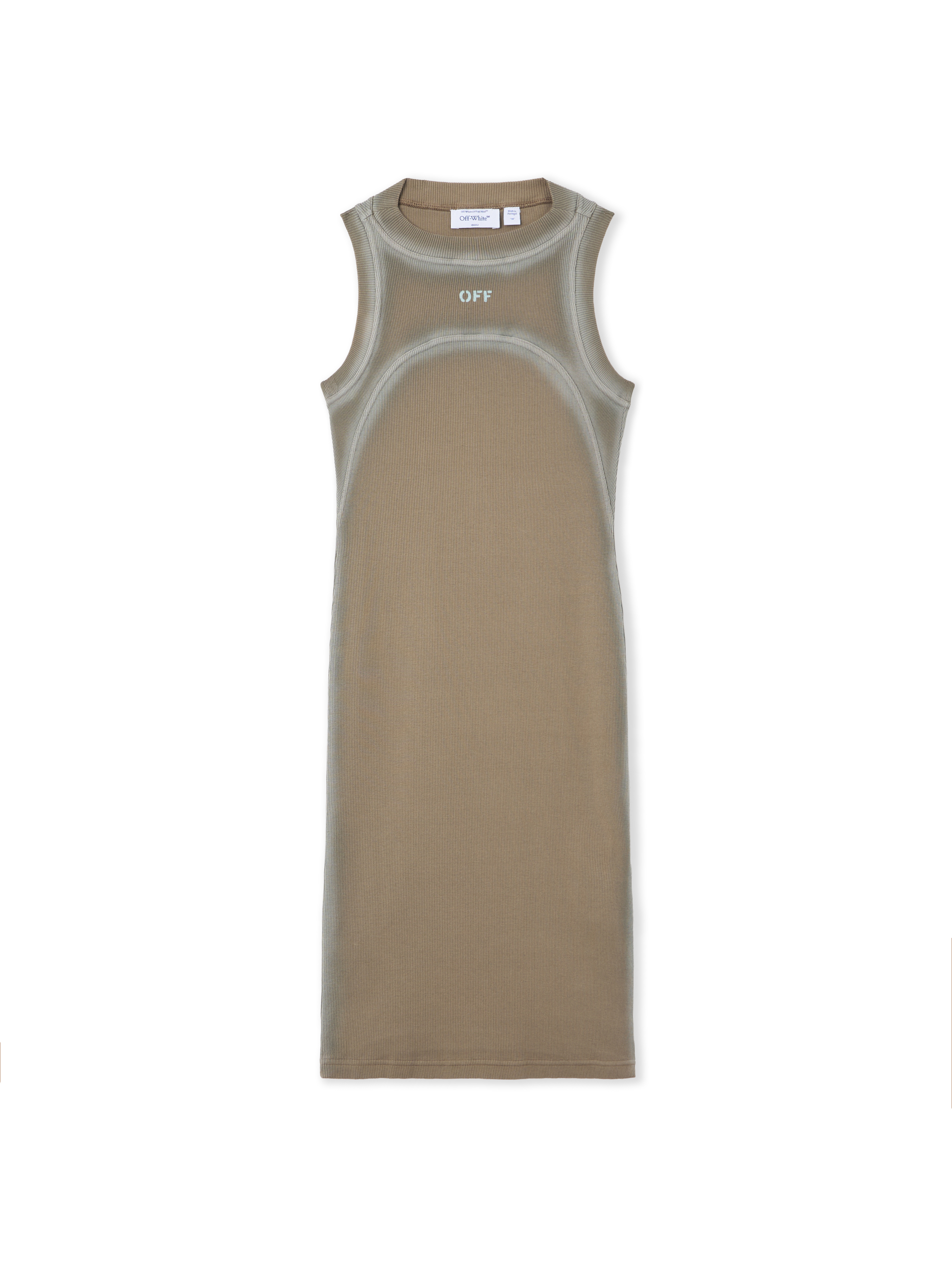 Off White Donna Fungi-Surf Spray Abito Girocollo Stampato A Coste - Abiti 36