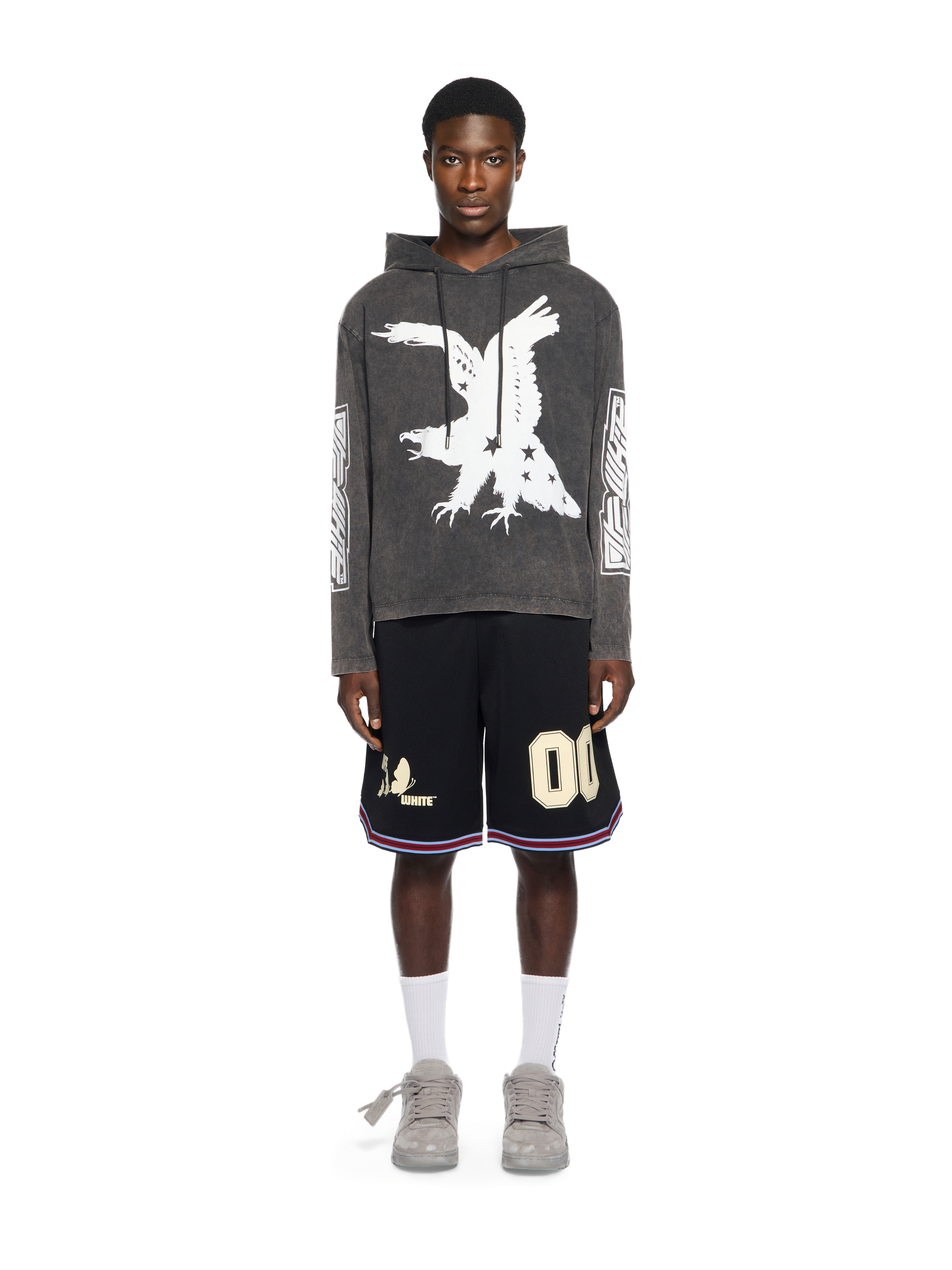 Off-White Eagle 90s Hooded Long Sleeve T-Shirt