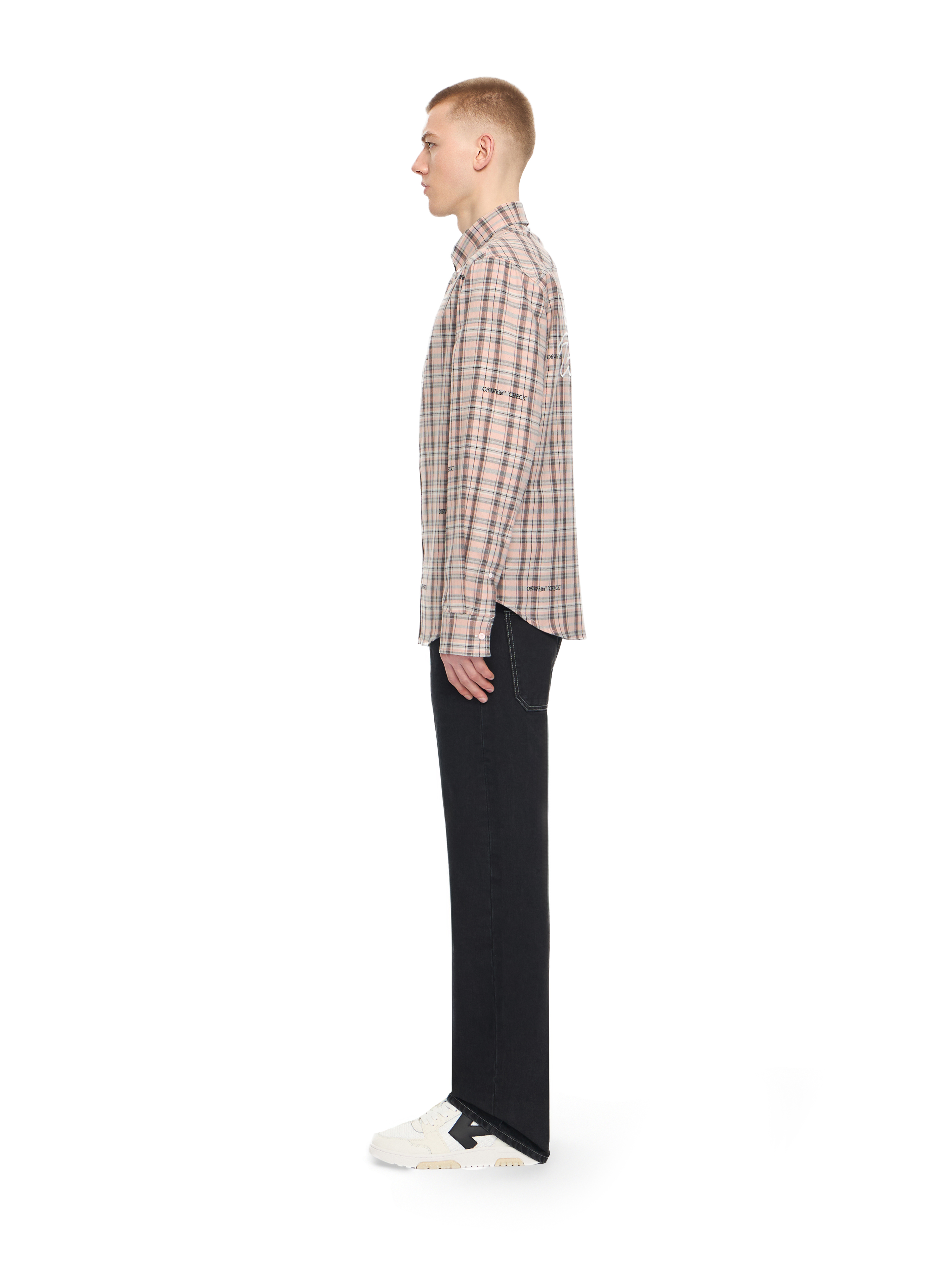 Off-white Pink Flannel Regular Shirt In Pink