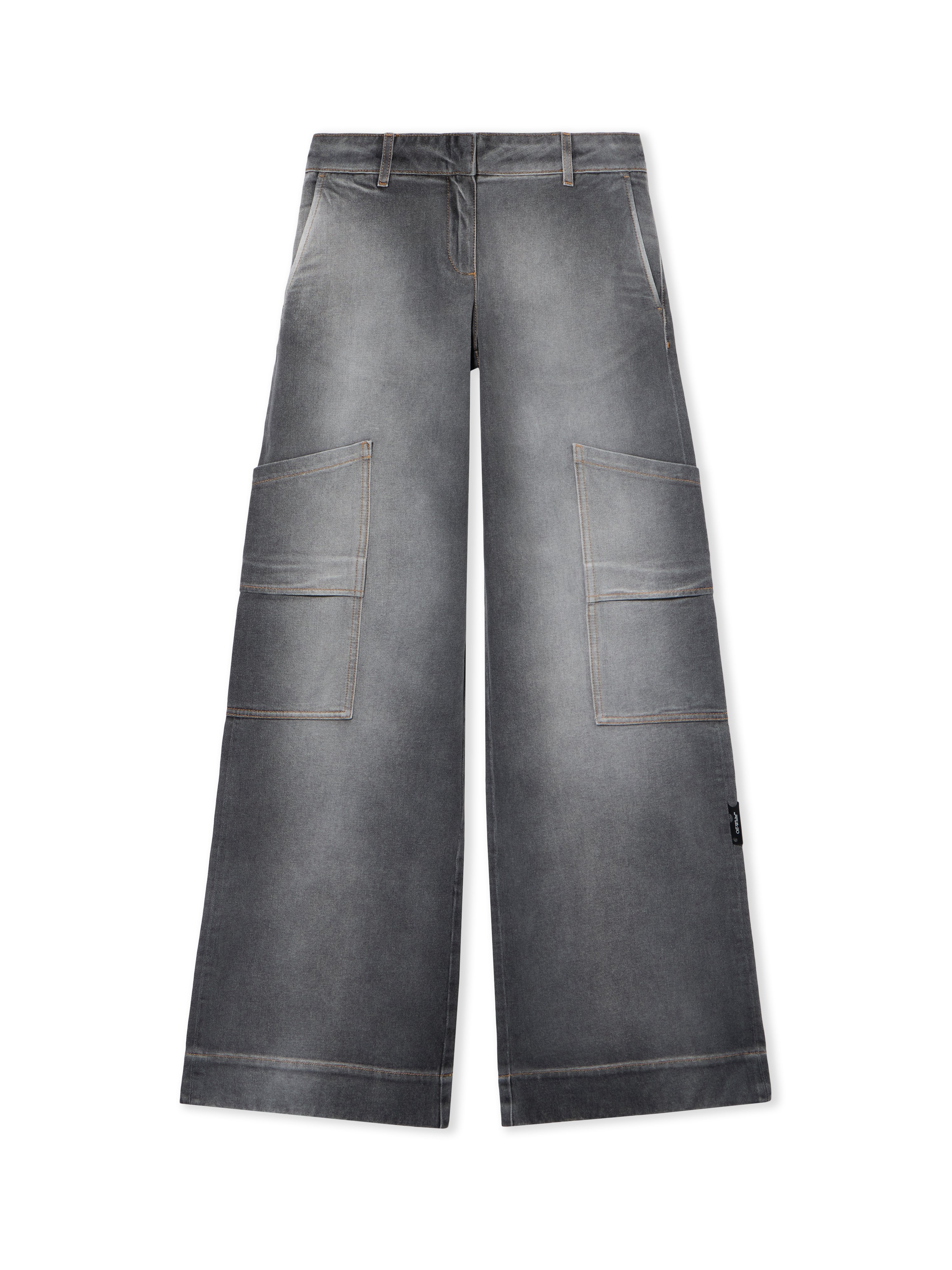 Off-white Denim Toybox Cargo Pants In Gray