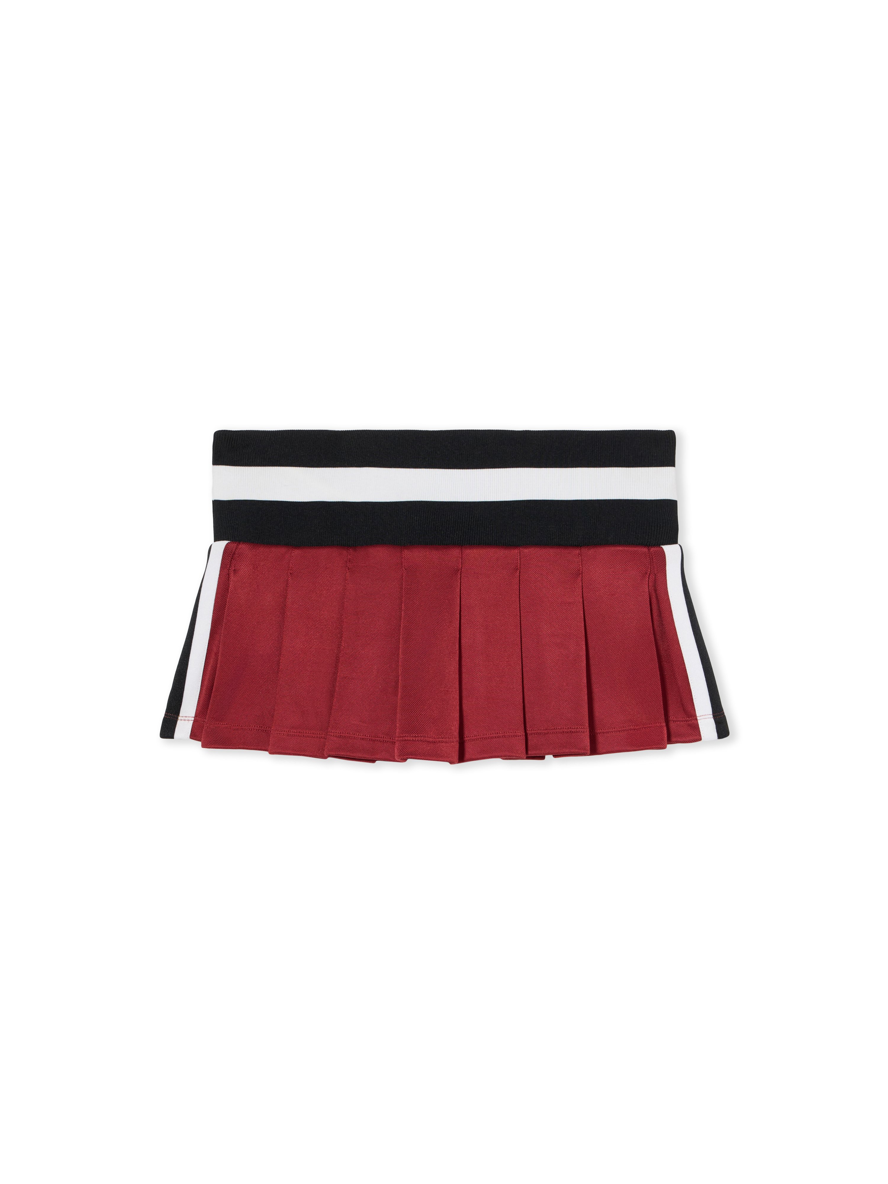 Off-white Pleated Skirt With Drawstring In Red
