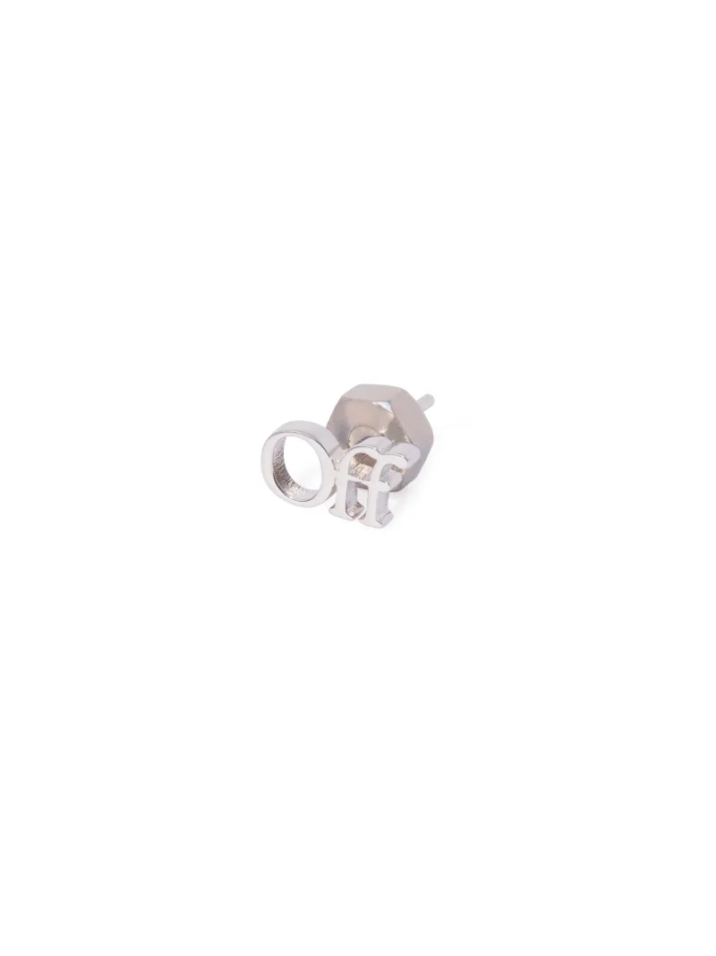 Off-white Logo Mono Earring In Silver