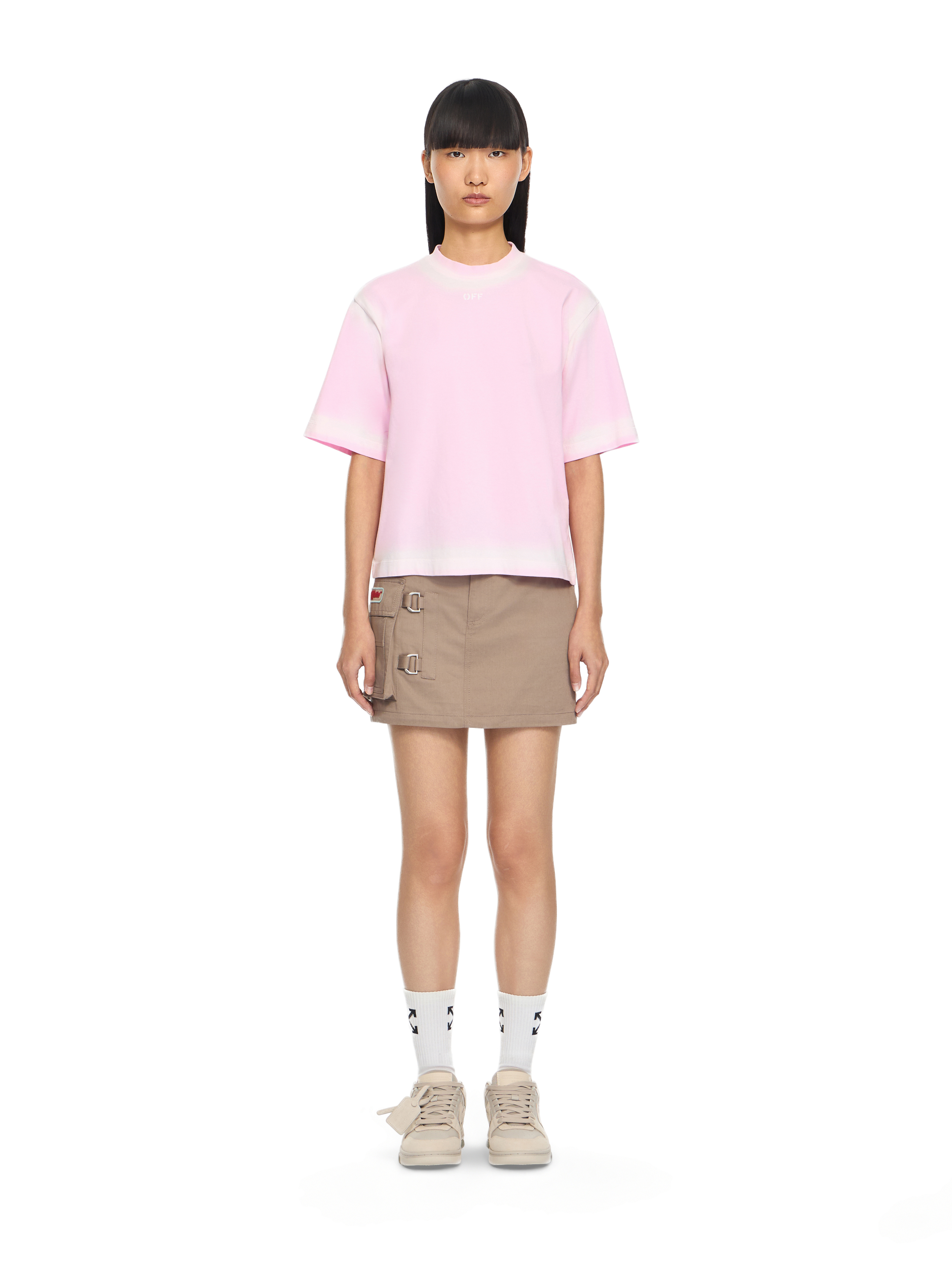  Off White Spray Off Stamp Boxy T-shirt - Female T-shirts Soft Pink-white L 