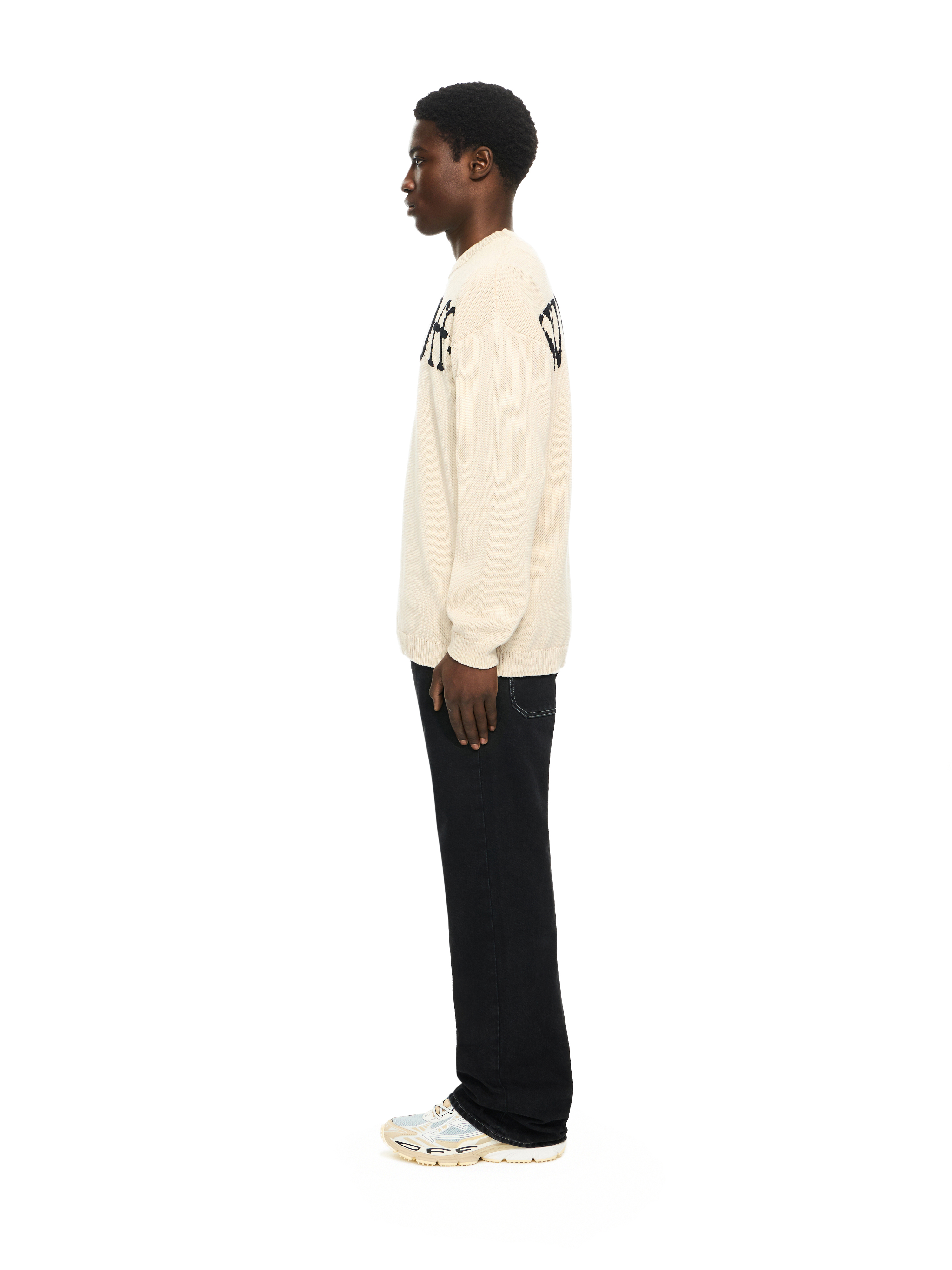  Off White Bookish Shared Crewneck Sweater - Male Strickwaren Cream S 
