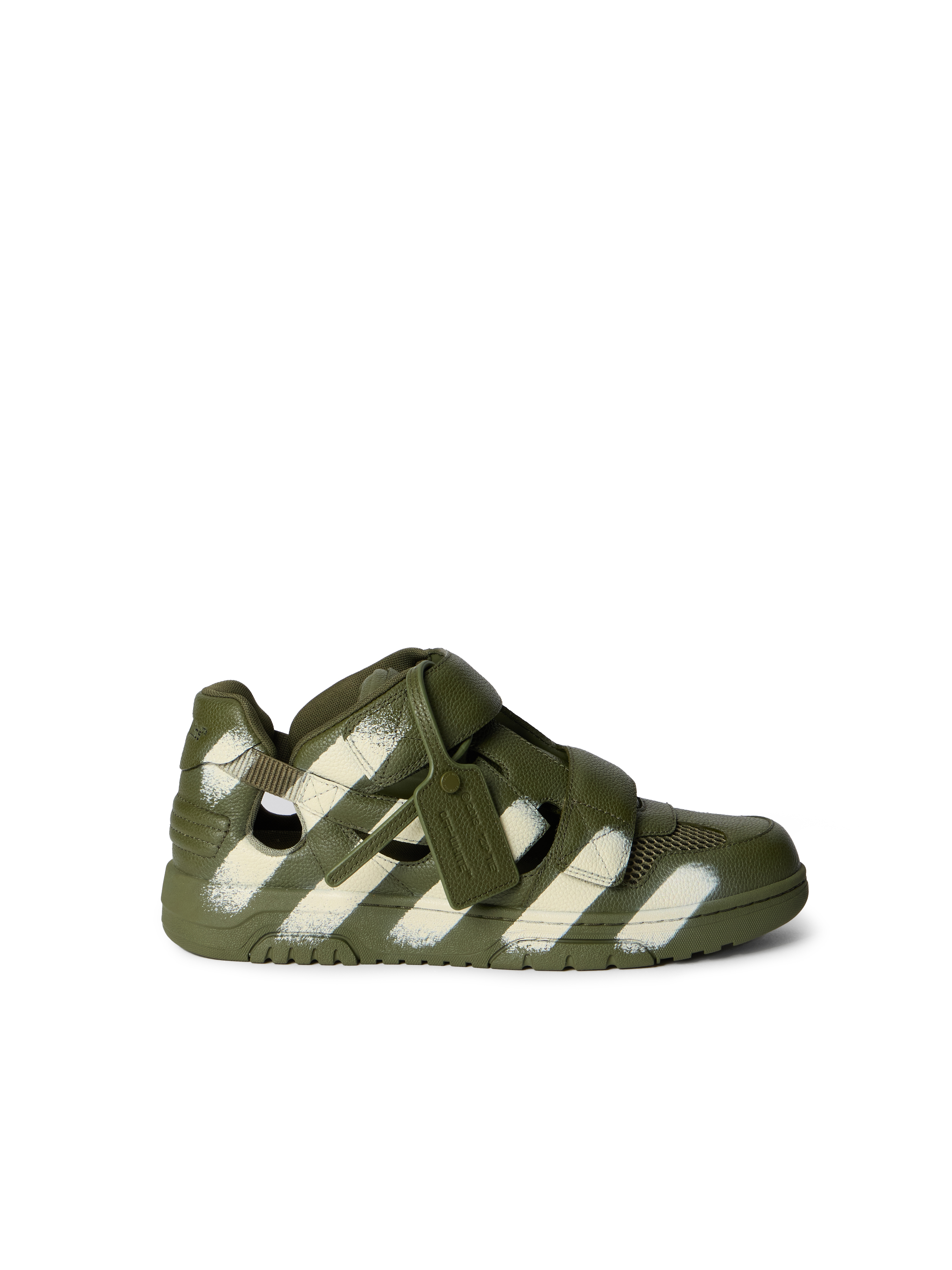  Off White Out Of Office Striped Sandals - Male  Military Green - Off White 41 