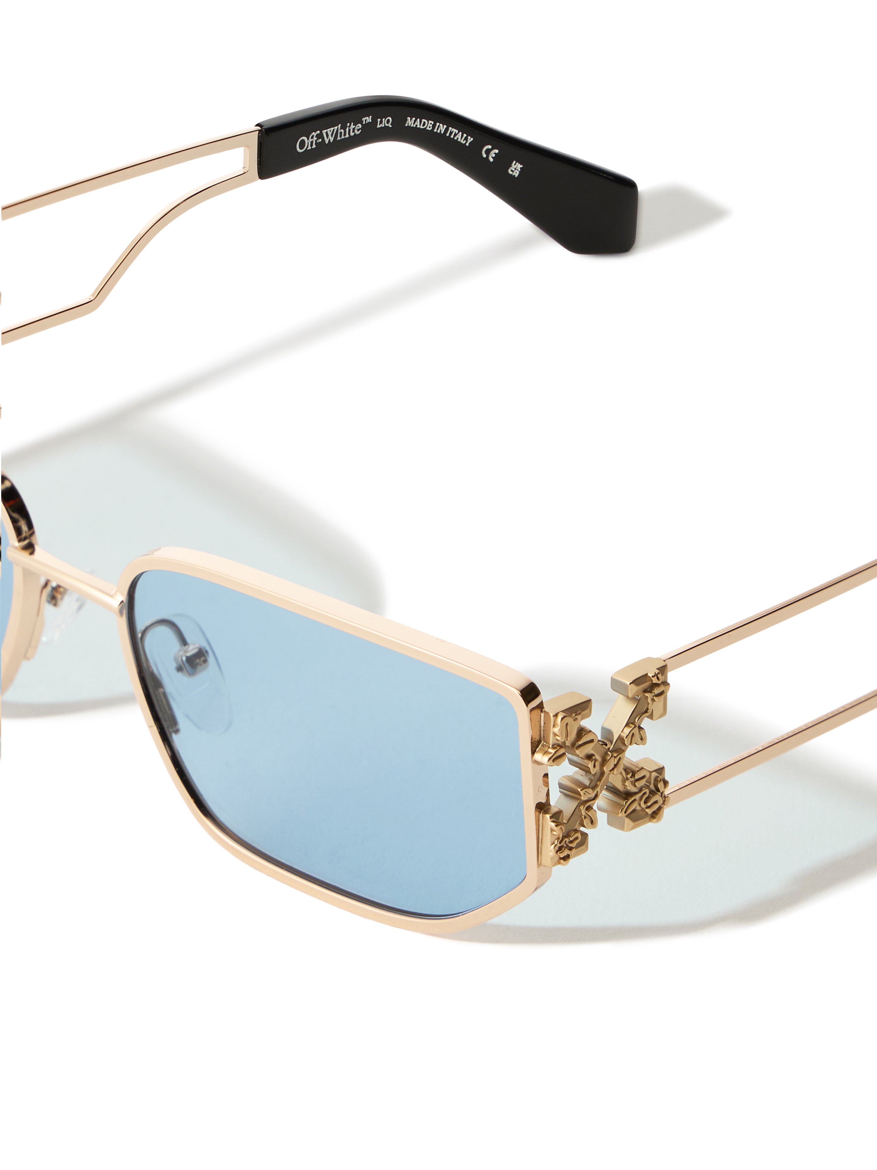  Off White Allen Blue Lens Sunglasses -  Sunglasses Shiny Gold O/s 