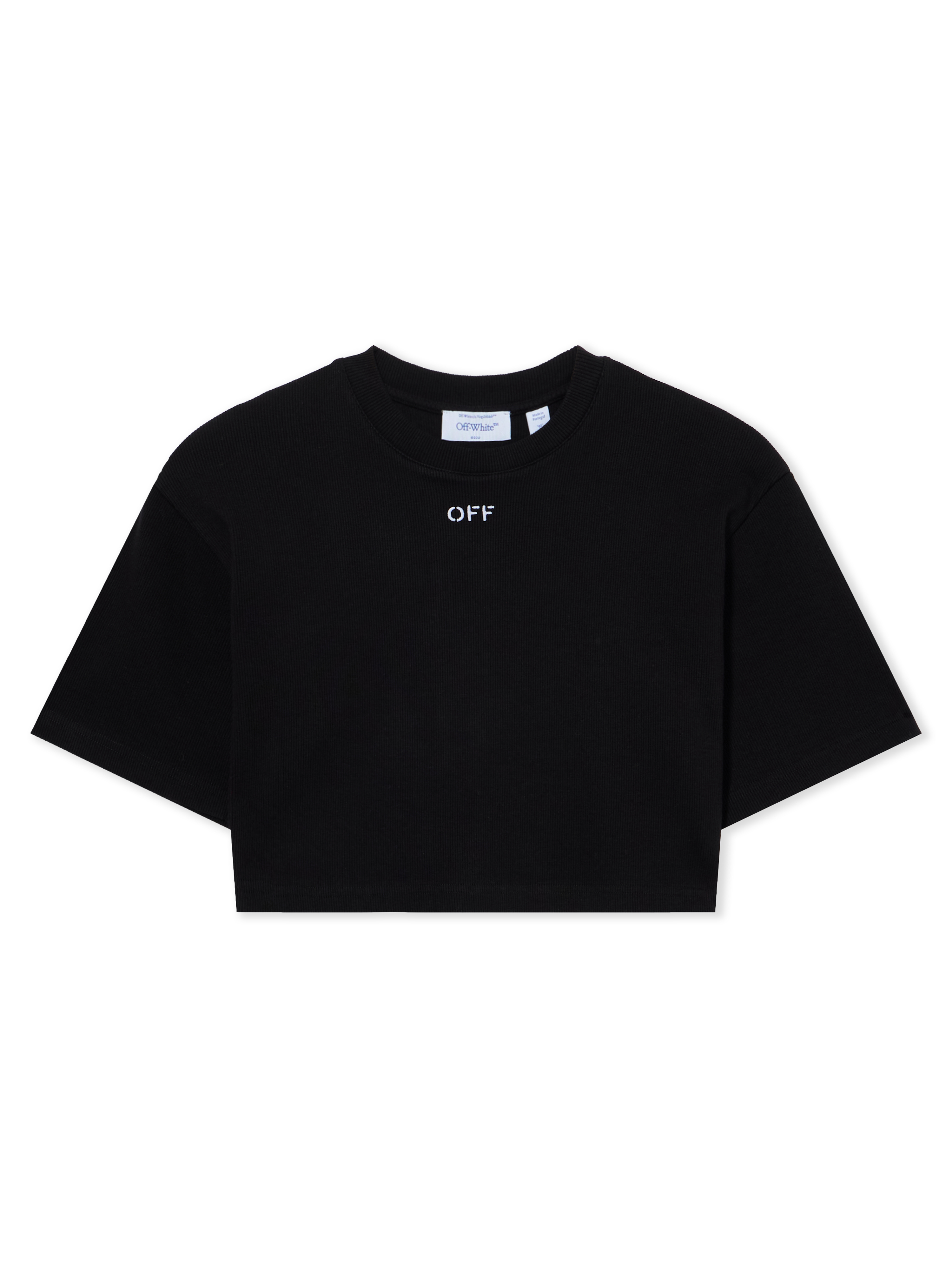 Off White Donna Black-White T-Shirt Crop A Coste Off Stamp - T-Shirt 40