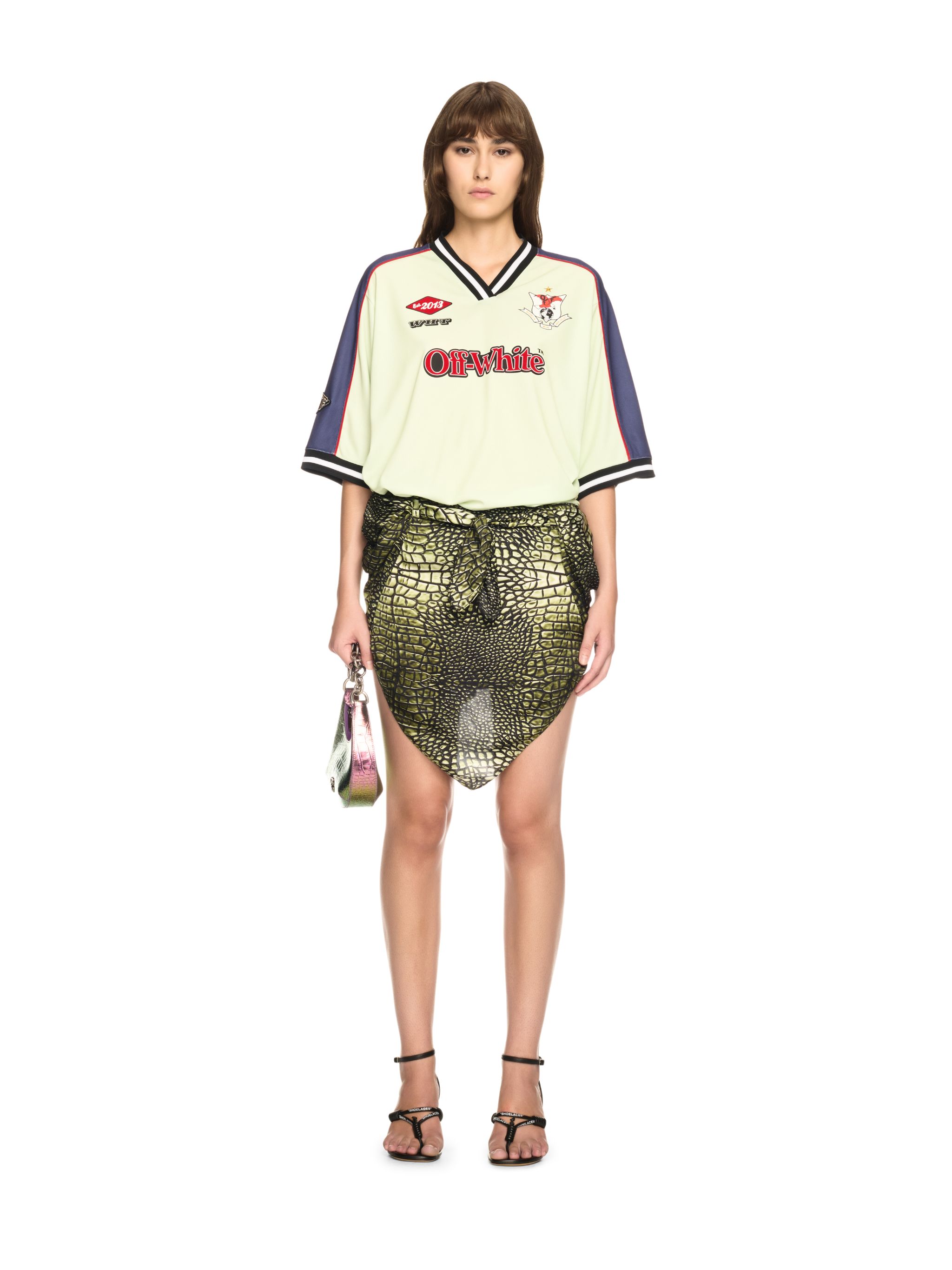 Off-white Green Crocodile Bandana Skirt In Green