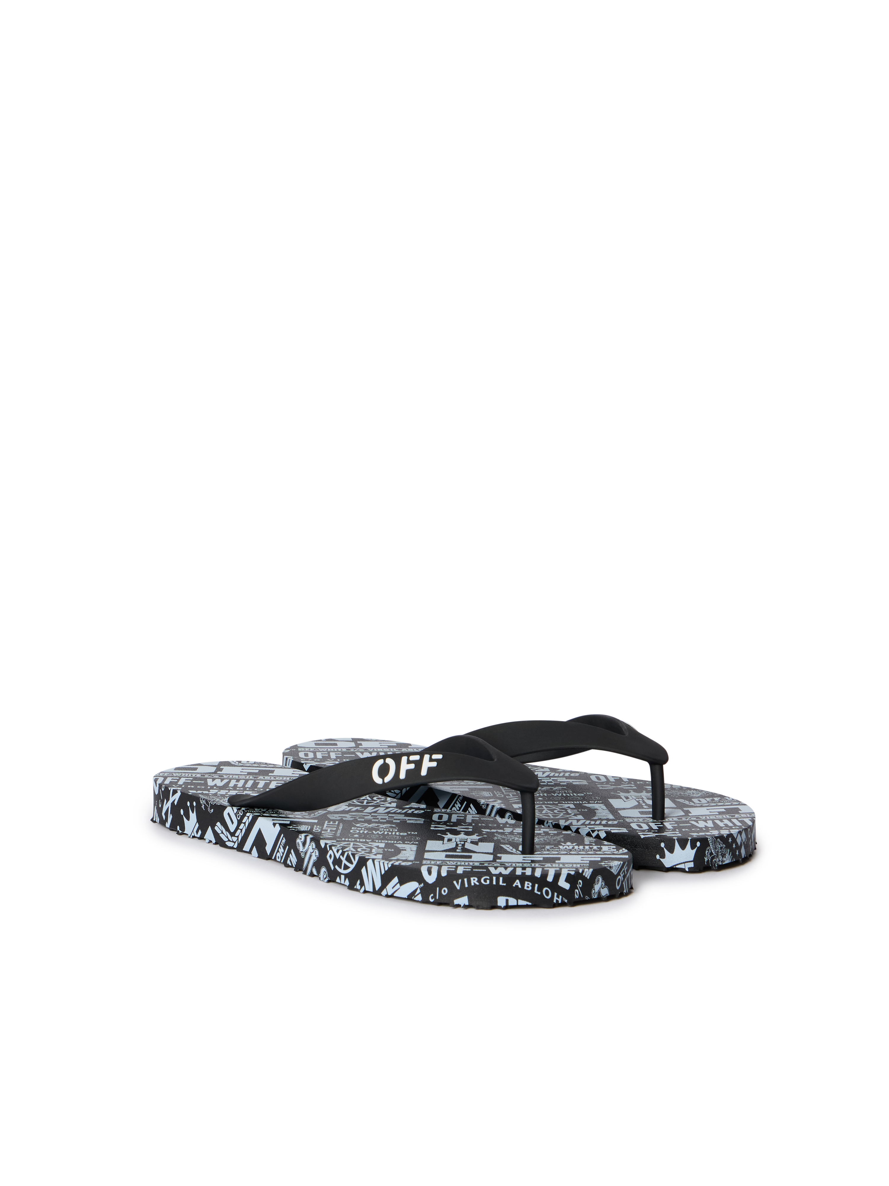  Off White Off Stamp Flip Flops - Male  White Snow - Black 38 
