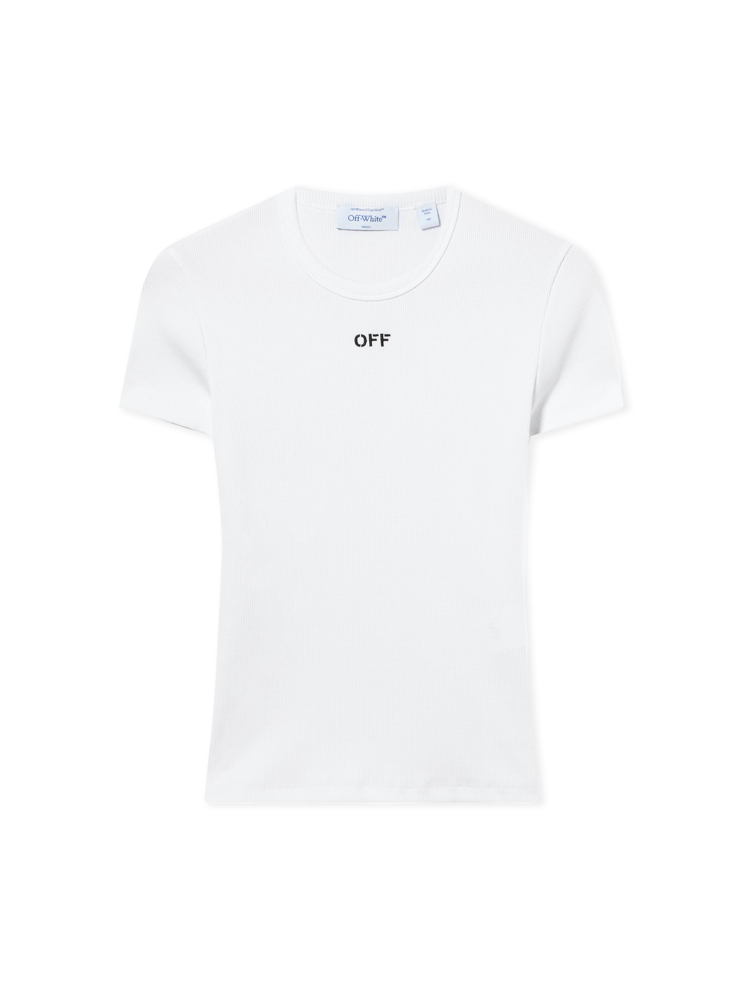 Off-White White Off Stamp Ribbed Tee